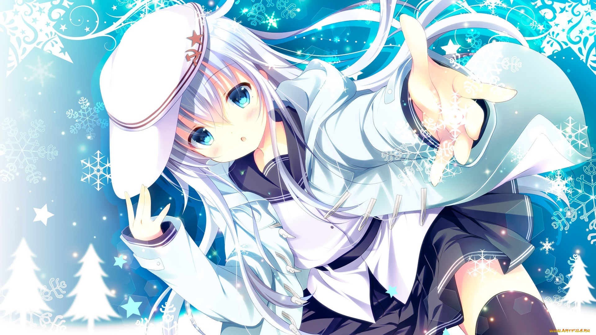 аниме, unknown, , другое, фон, взгляд, девушка