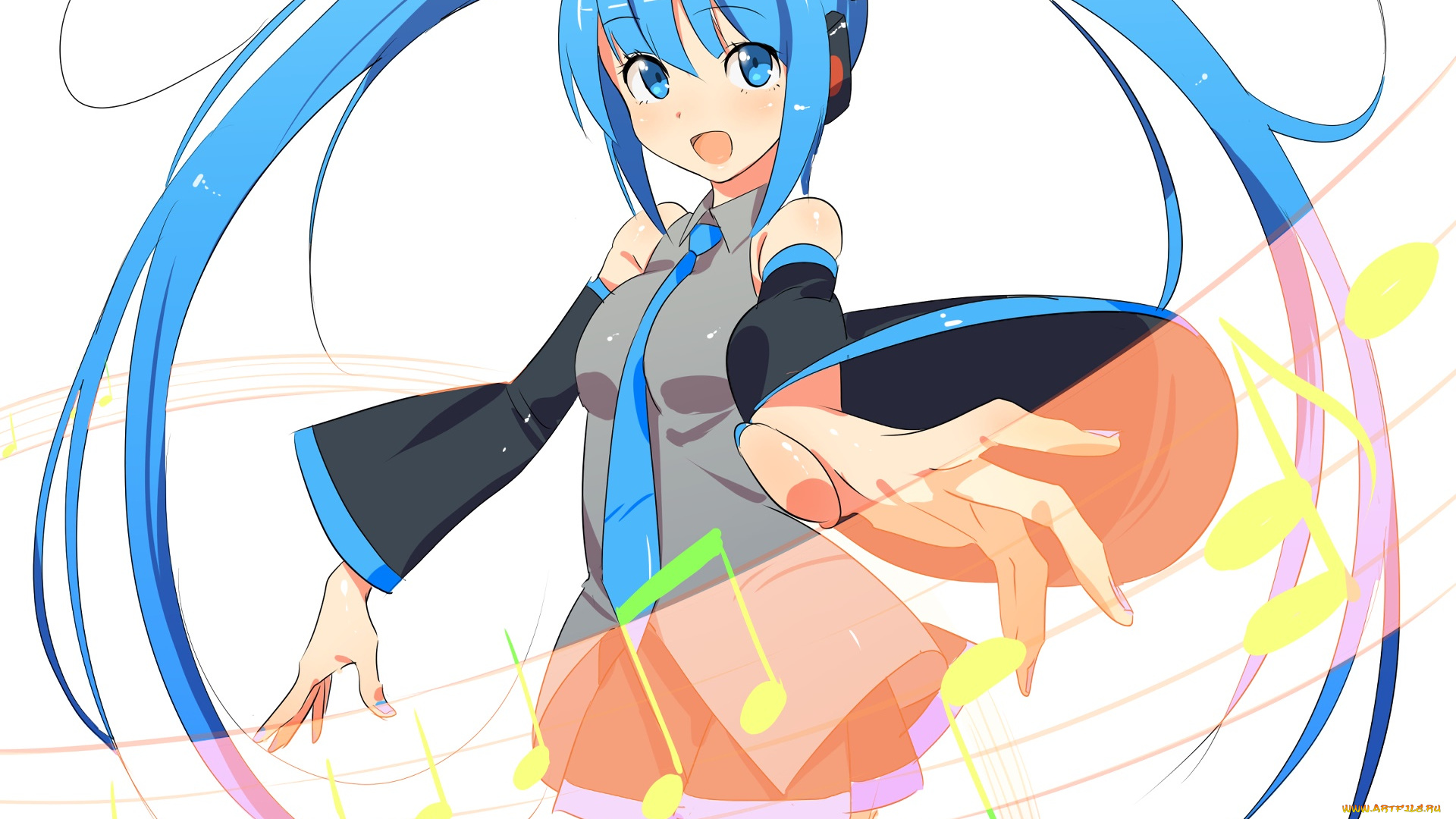 аниме, vocaloid, фон, девушка, взгляд