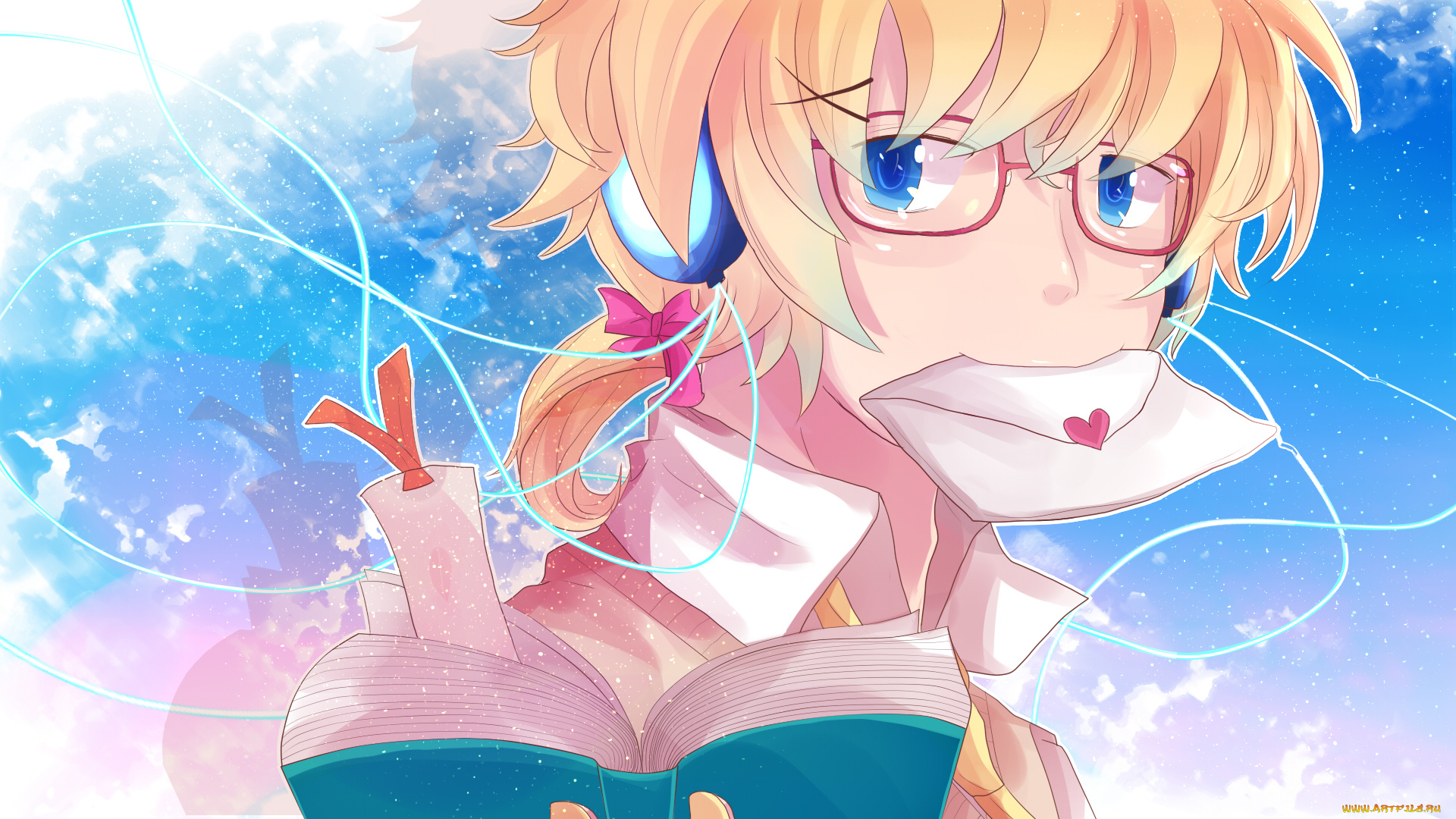 аниме, vocaloid, фон, взгляд, девушка