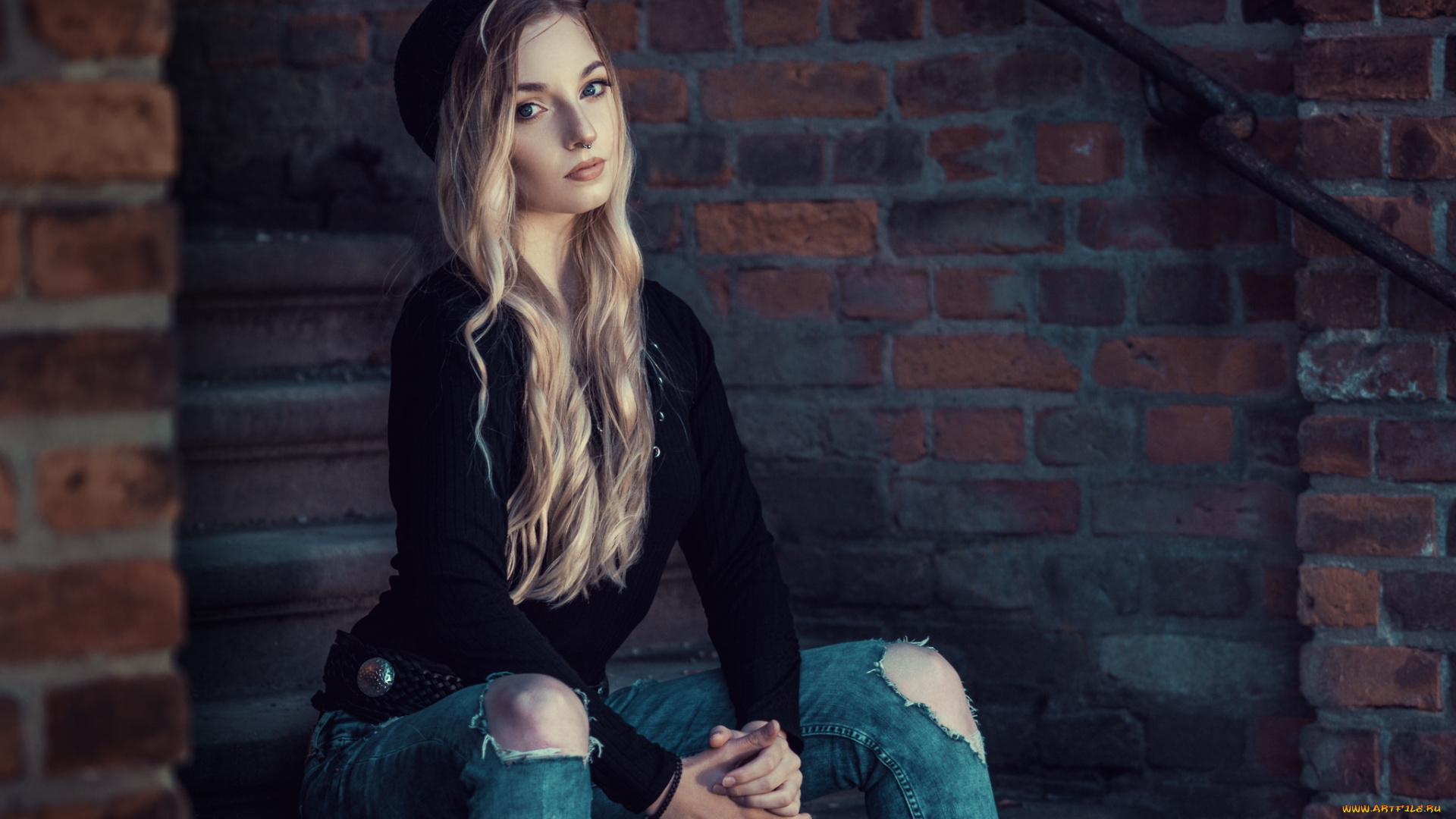 девушки, -unsort, , блондинки, лицо, взгляд