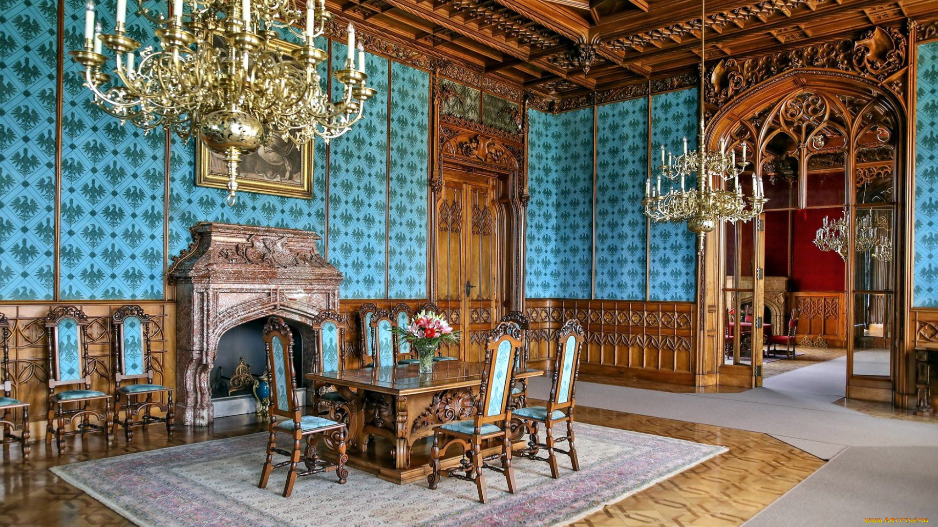 интерьер, дворцы, , музеи, камин, люстры