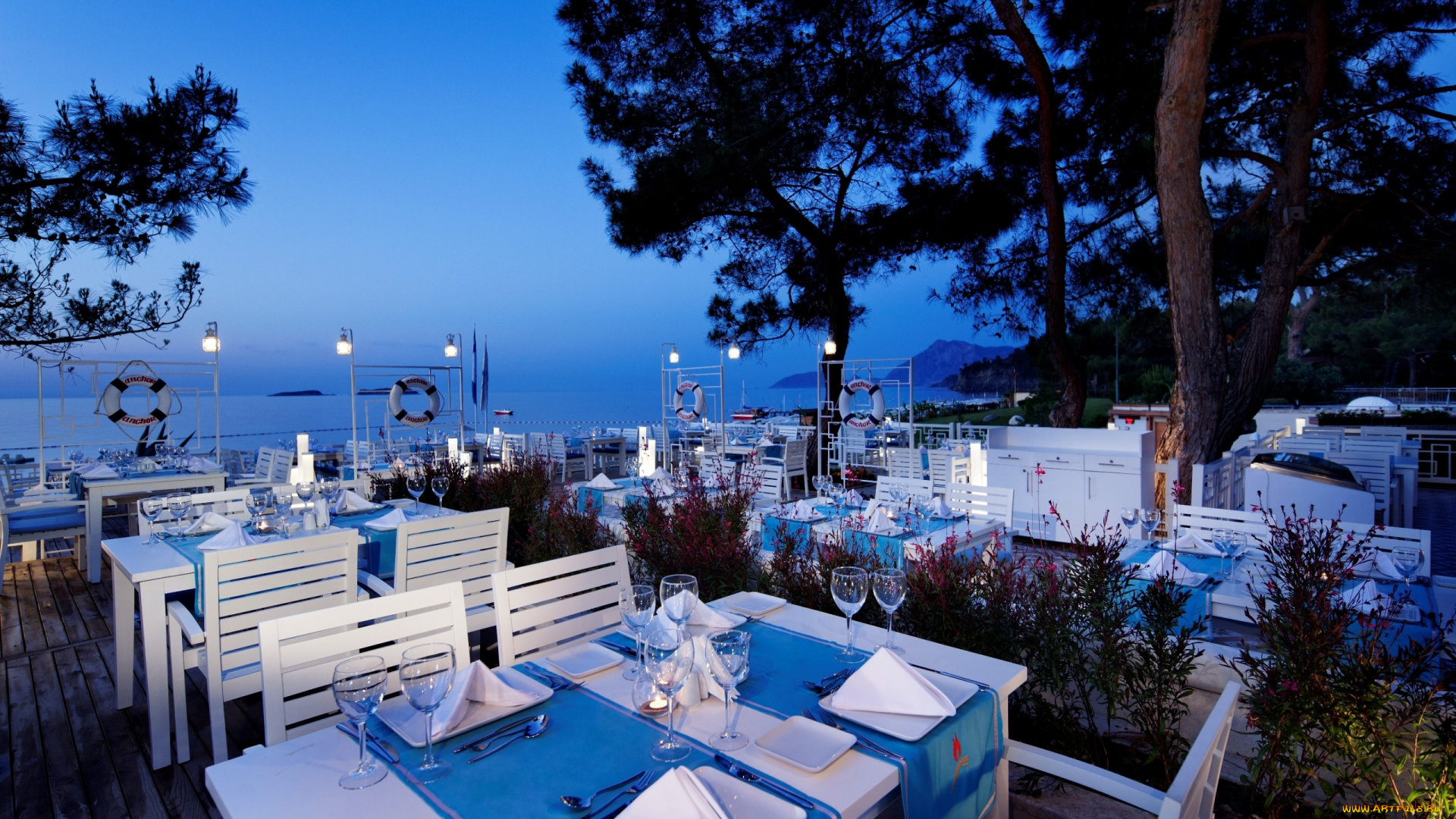 интерьер, кафе, , рестораны, , отели, море, терраса, столики, сервировка