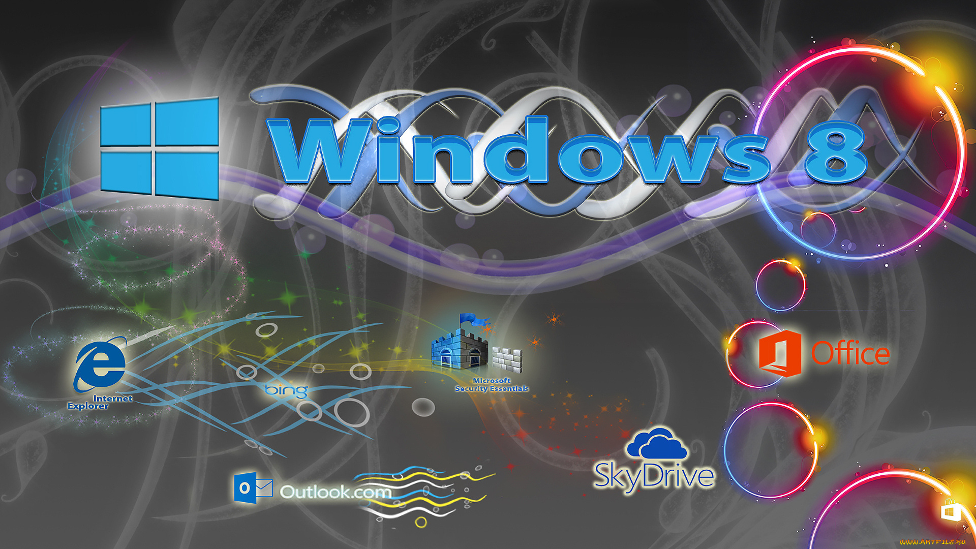 компьютеры, windows, 8, фон, логотип
