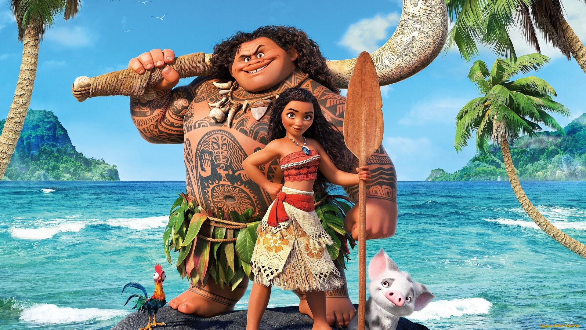 мультфильмы, moana, персонажи