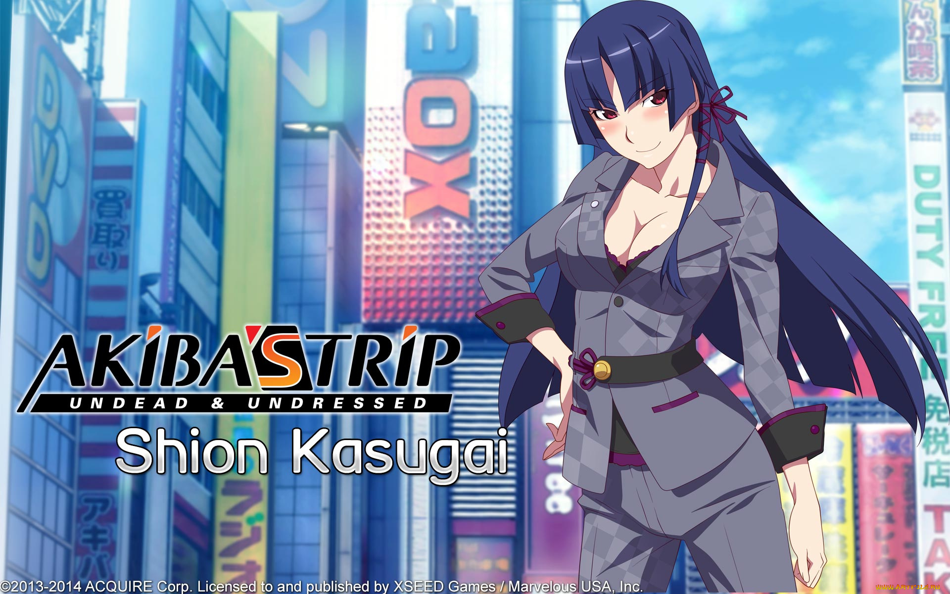 akiba`s, trip, аниме, , undead, &, undressed, девушка, взгляд, фон