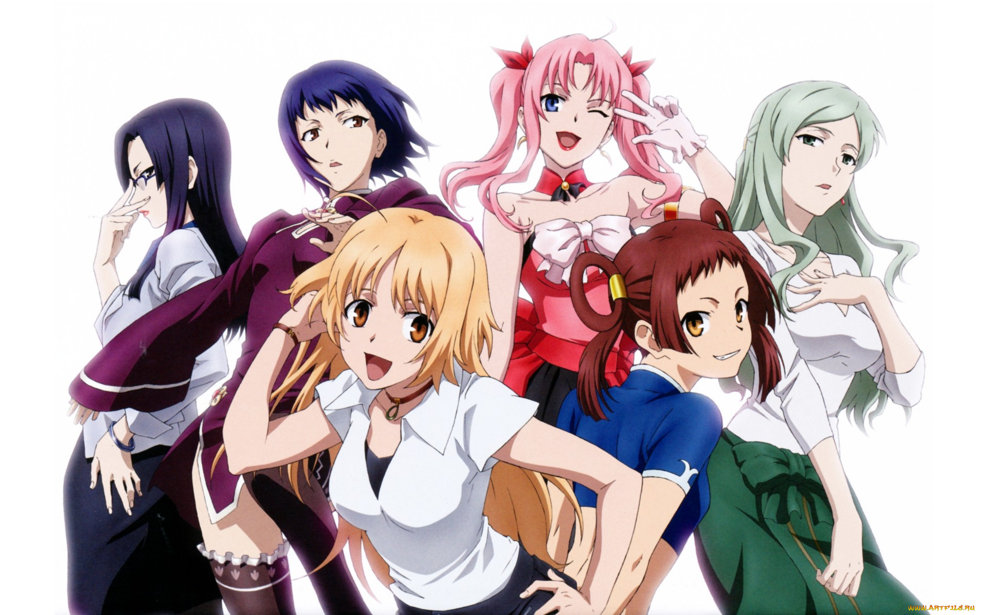 аниме, canaan, взгляд, фон, девушки