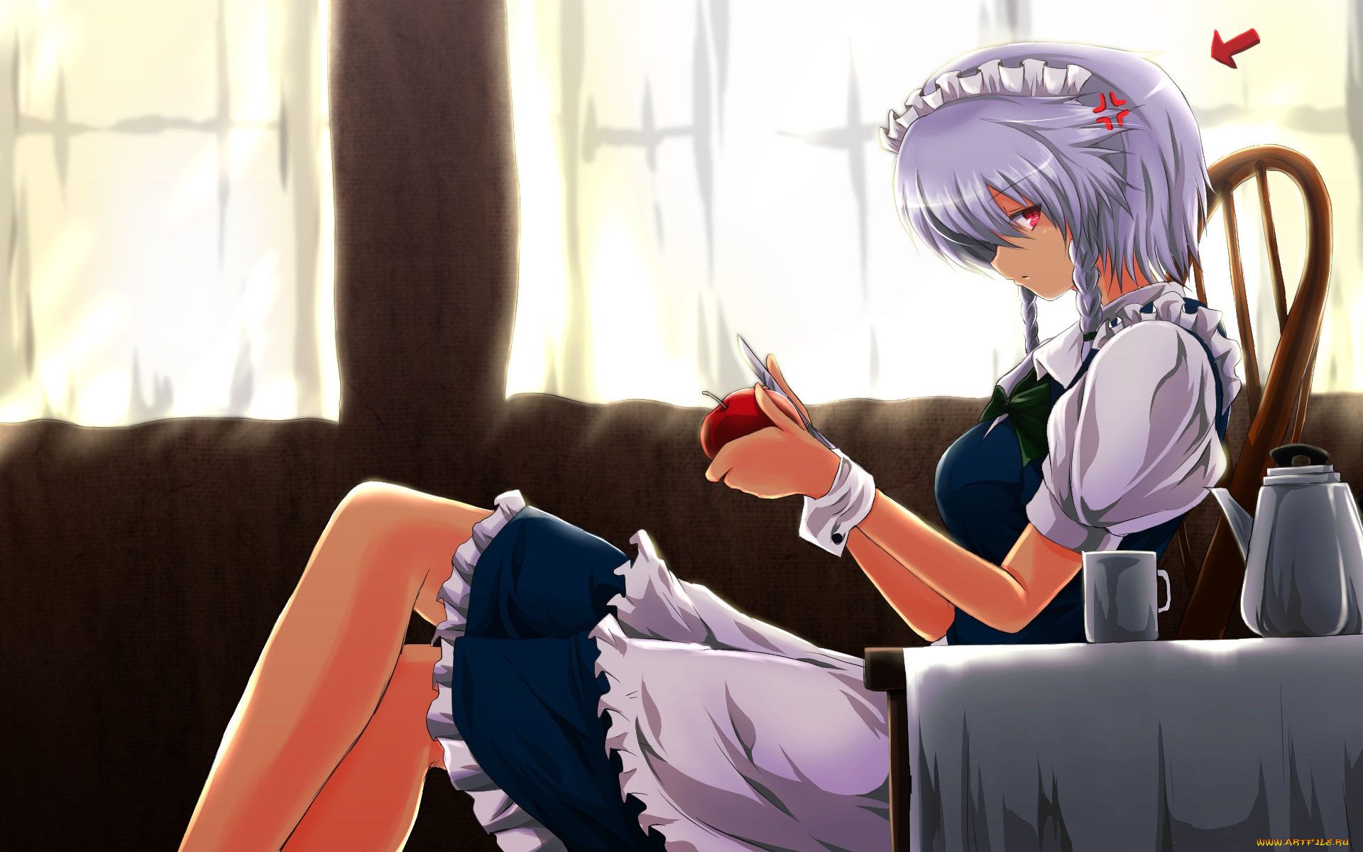 аниме, touhou, девушка, фон, взгляд