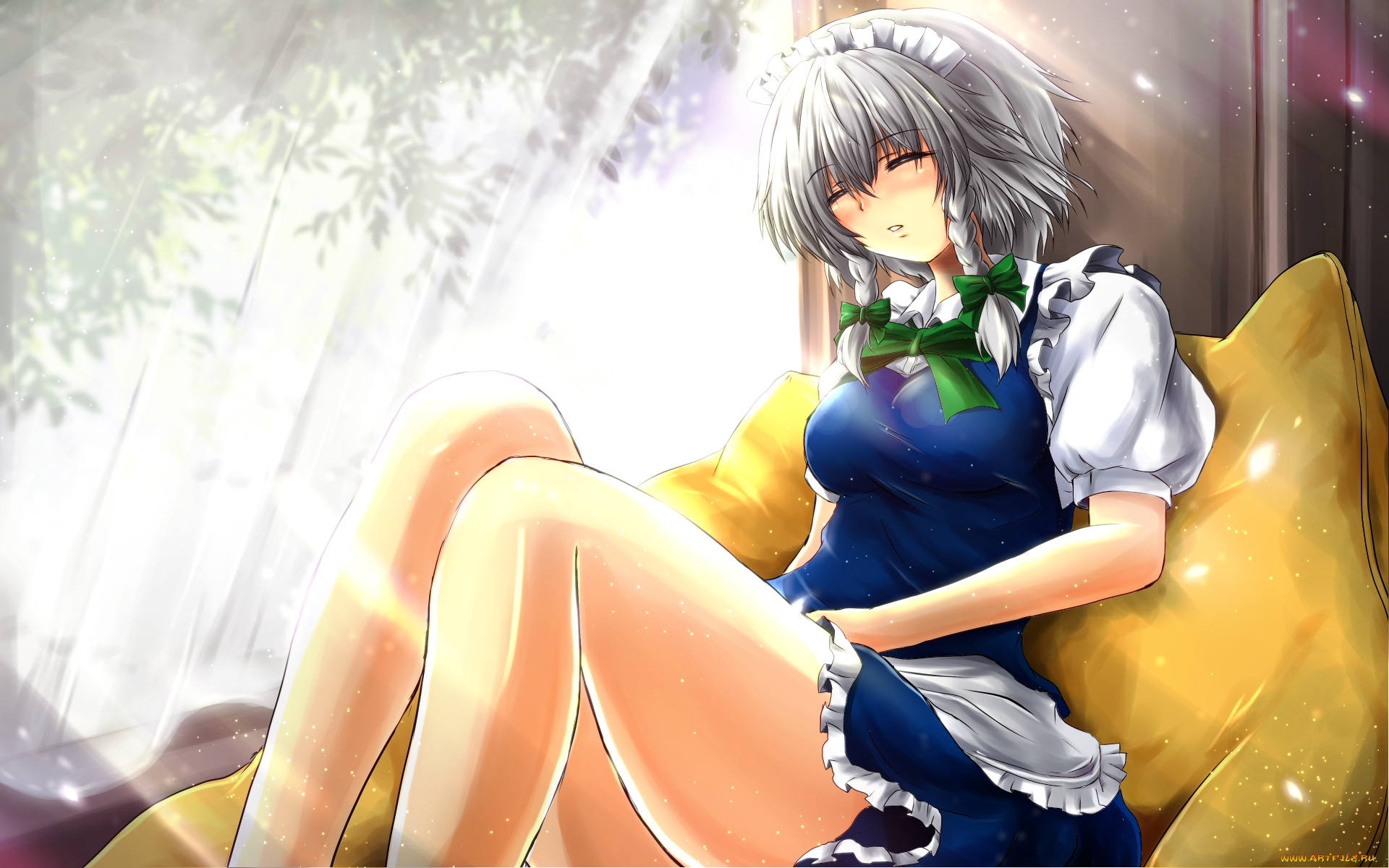 аниме, touhou, фон, девушка, взгляд