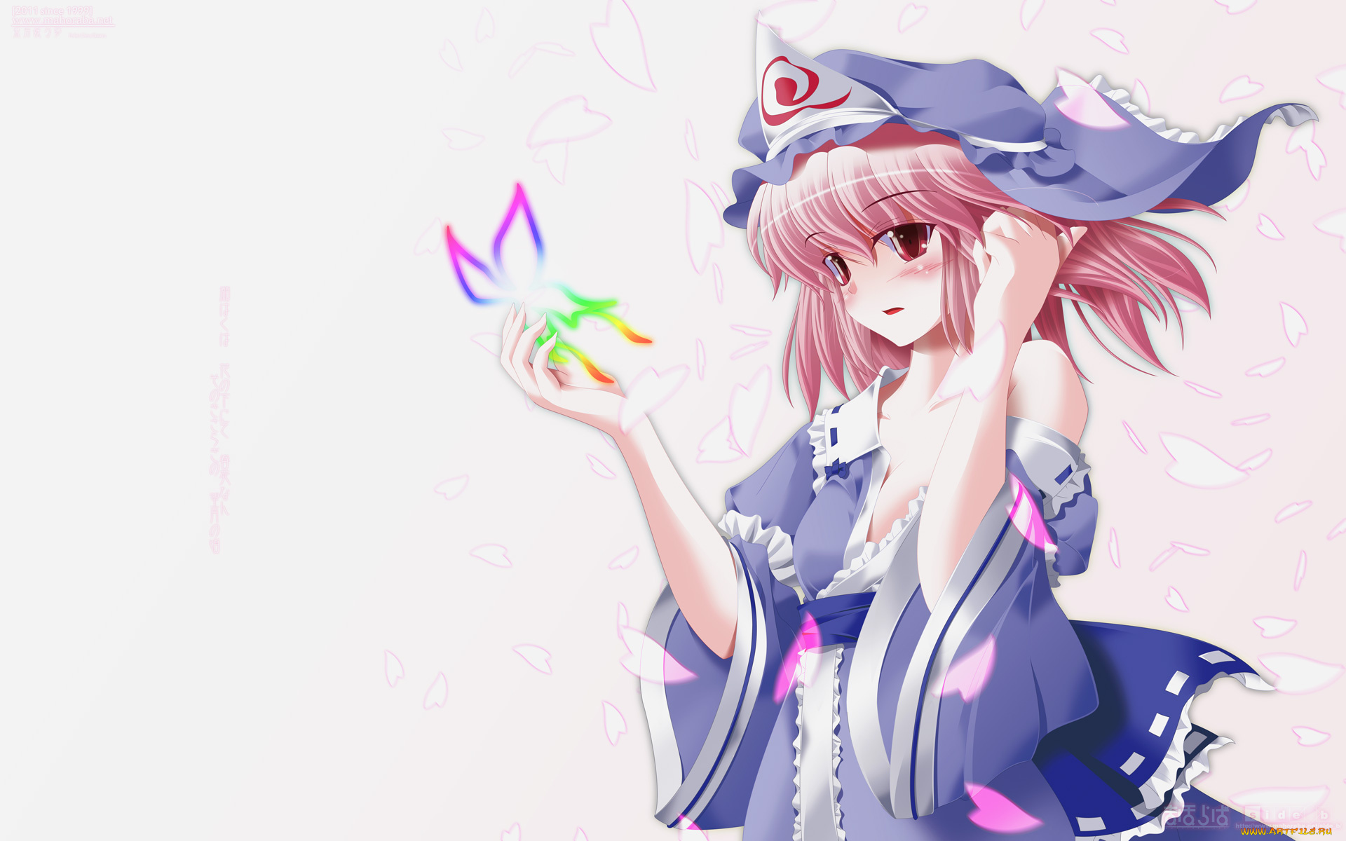 аниме, touhou, фон, взгляд, девушка