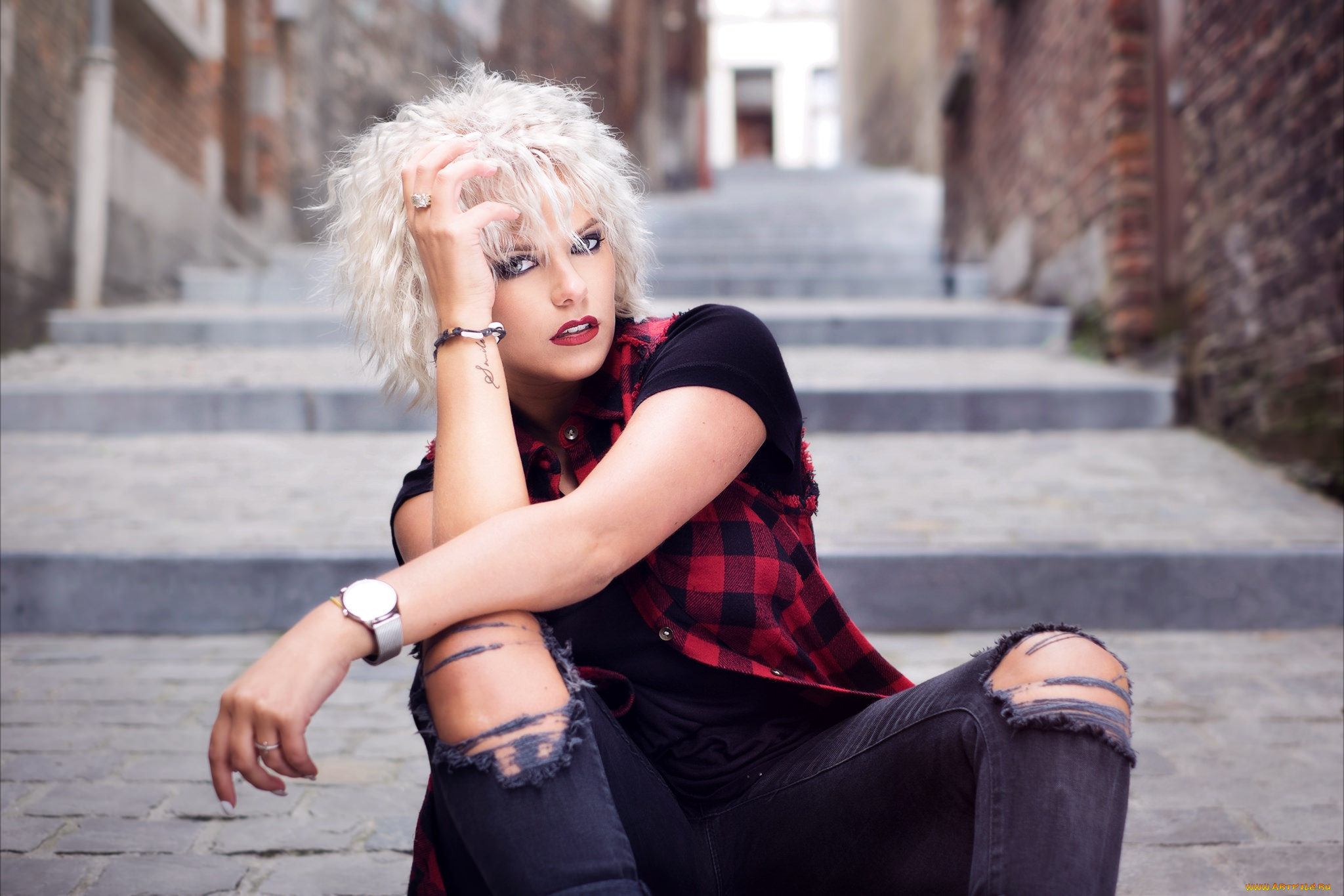 девушки, -unsort, , блондинки, лицо, взгляд