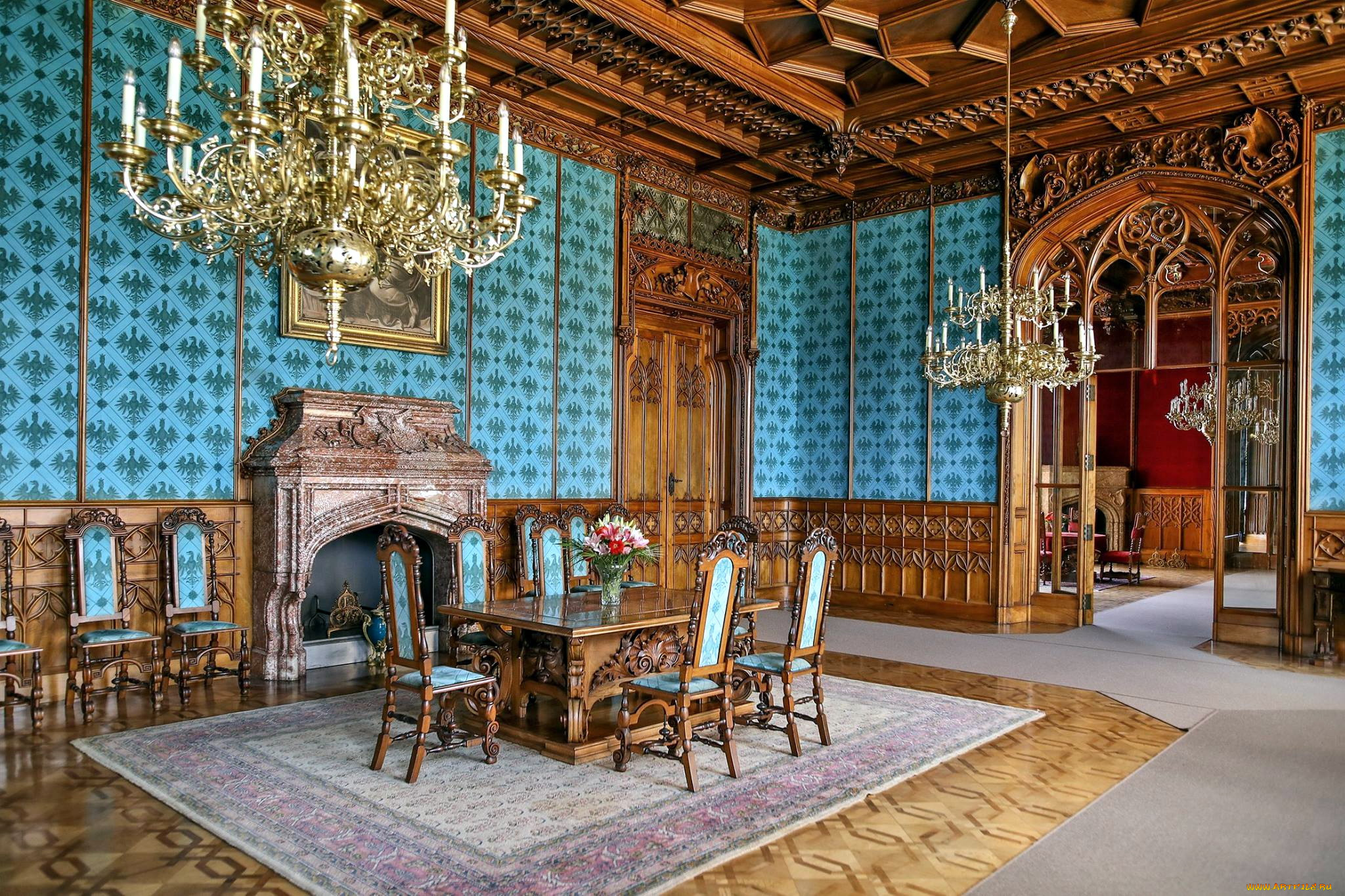 интерьер, дворцы, , музеи, камин, люстры