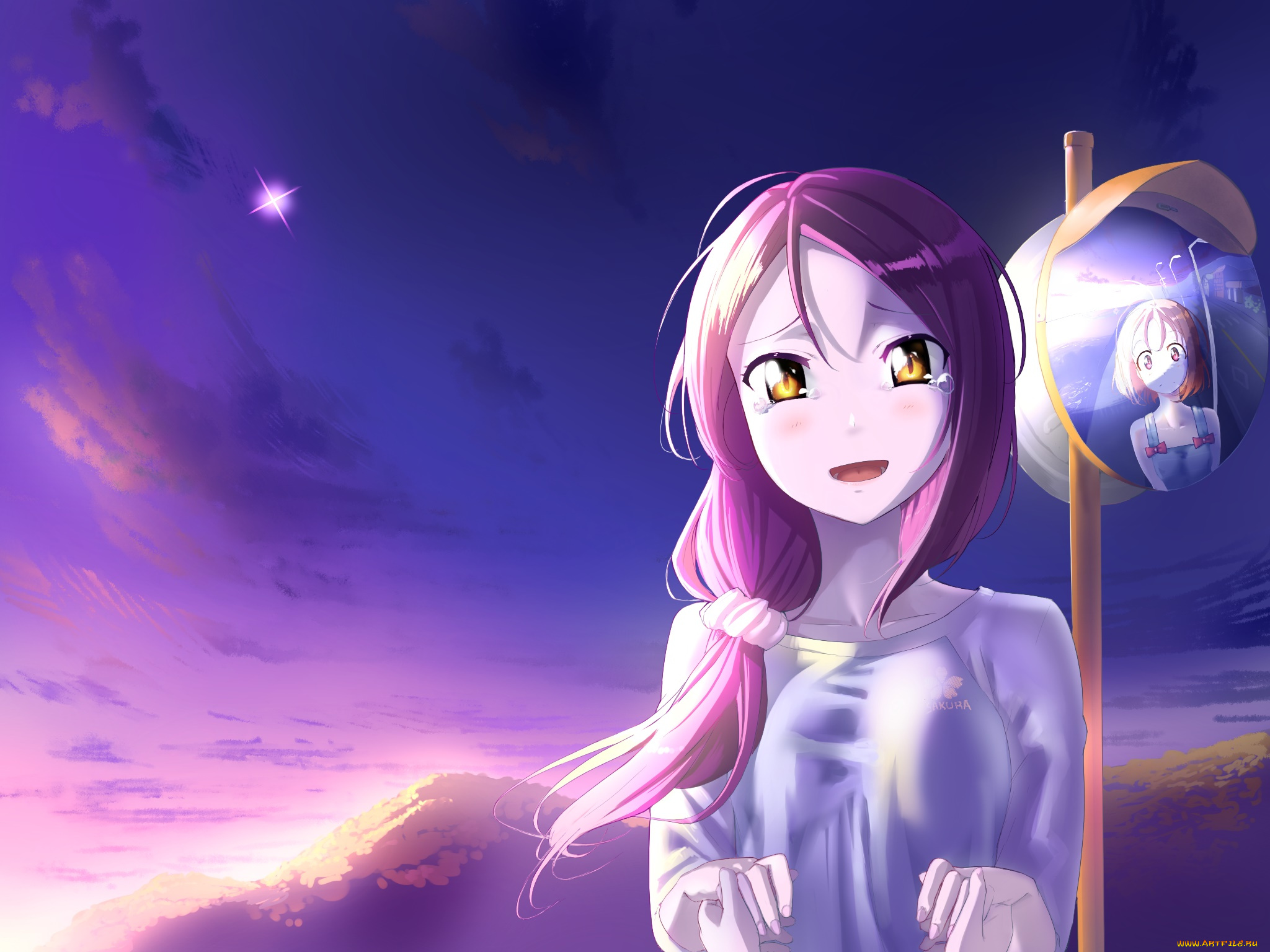 аниме, love, live, , school, idol, project, девушка, фон, взгляд