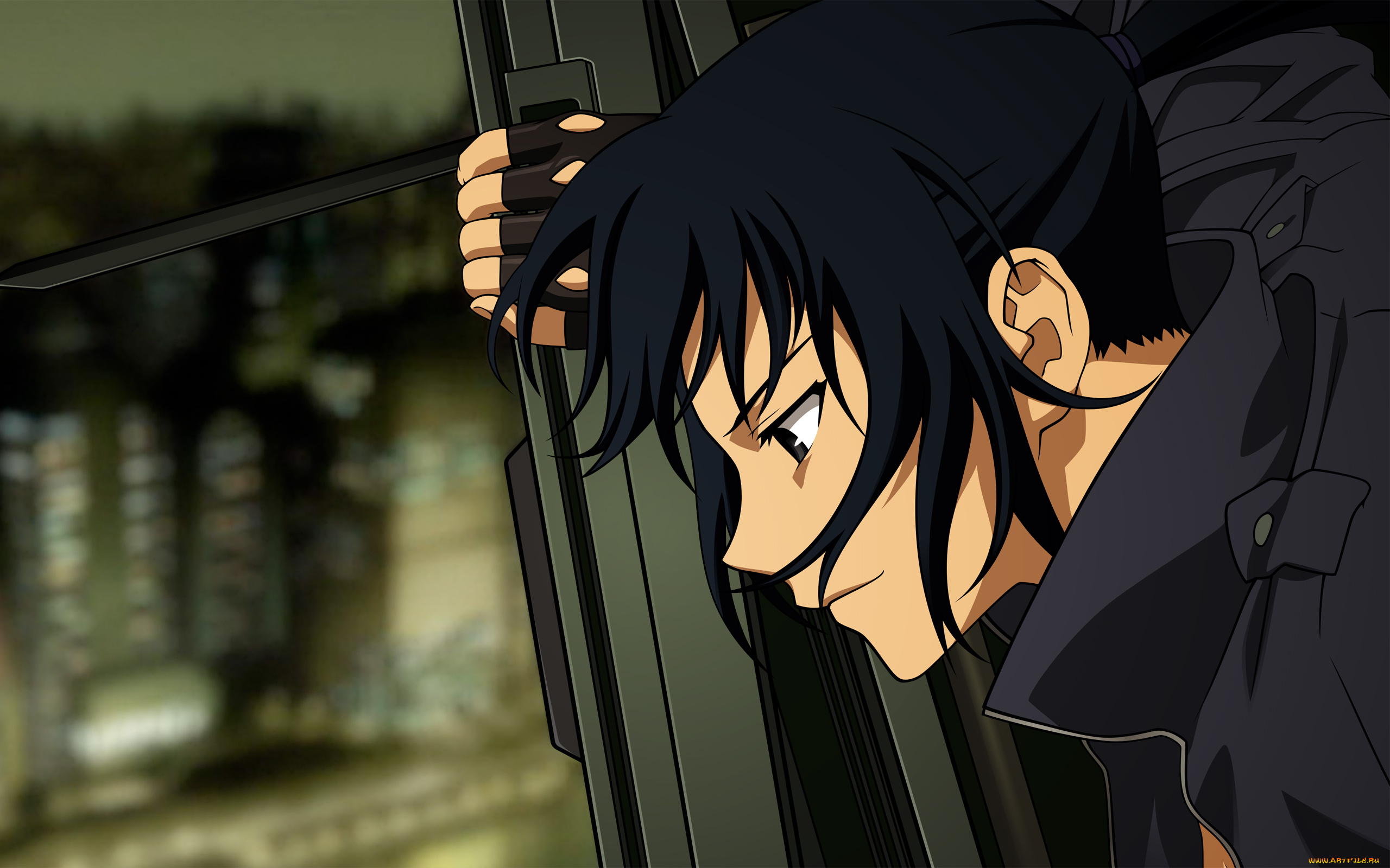 аниме, canaan, фон, взгляд, парень