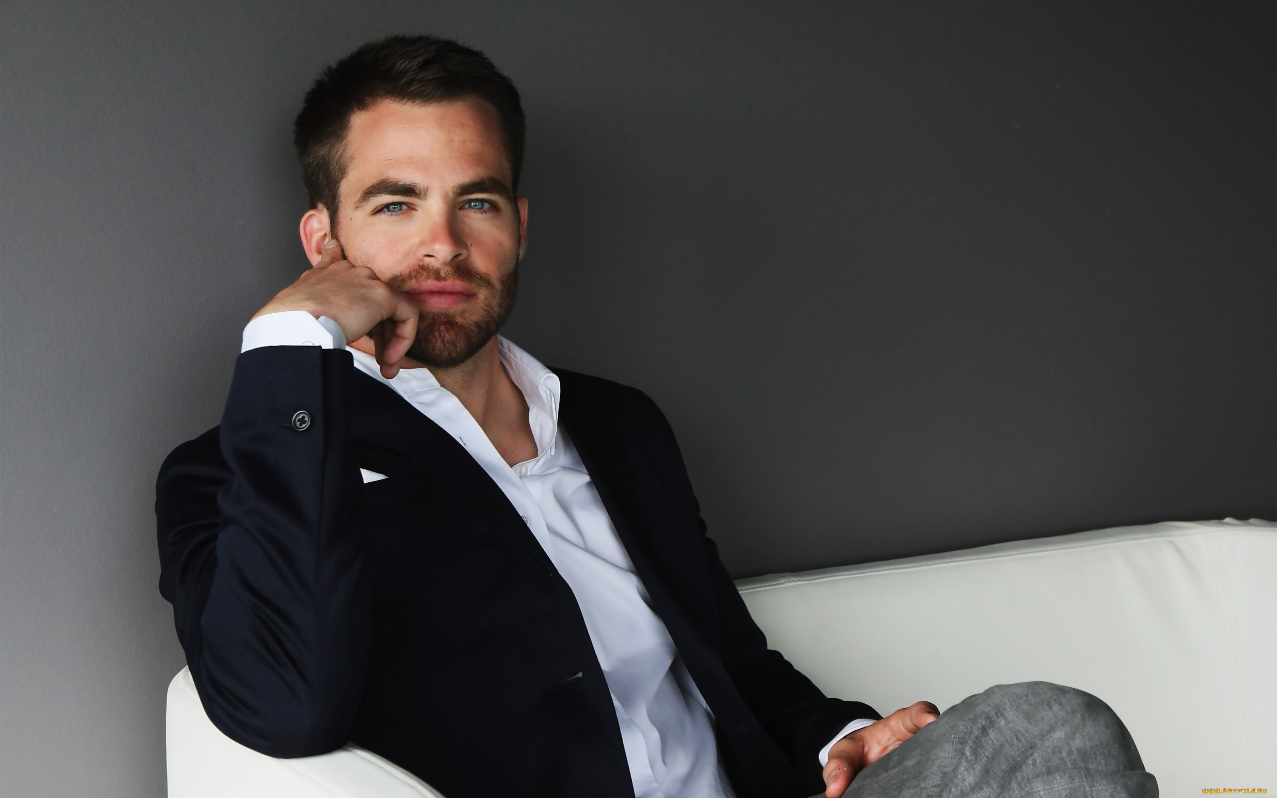 мужчины, chris, pine, бородка, усы