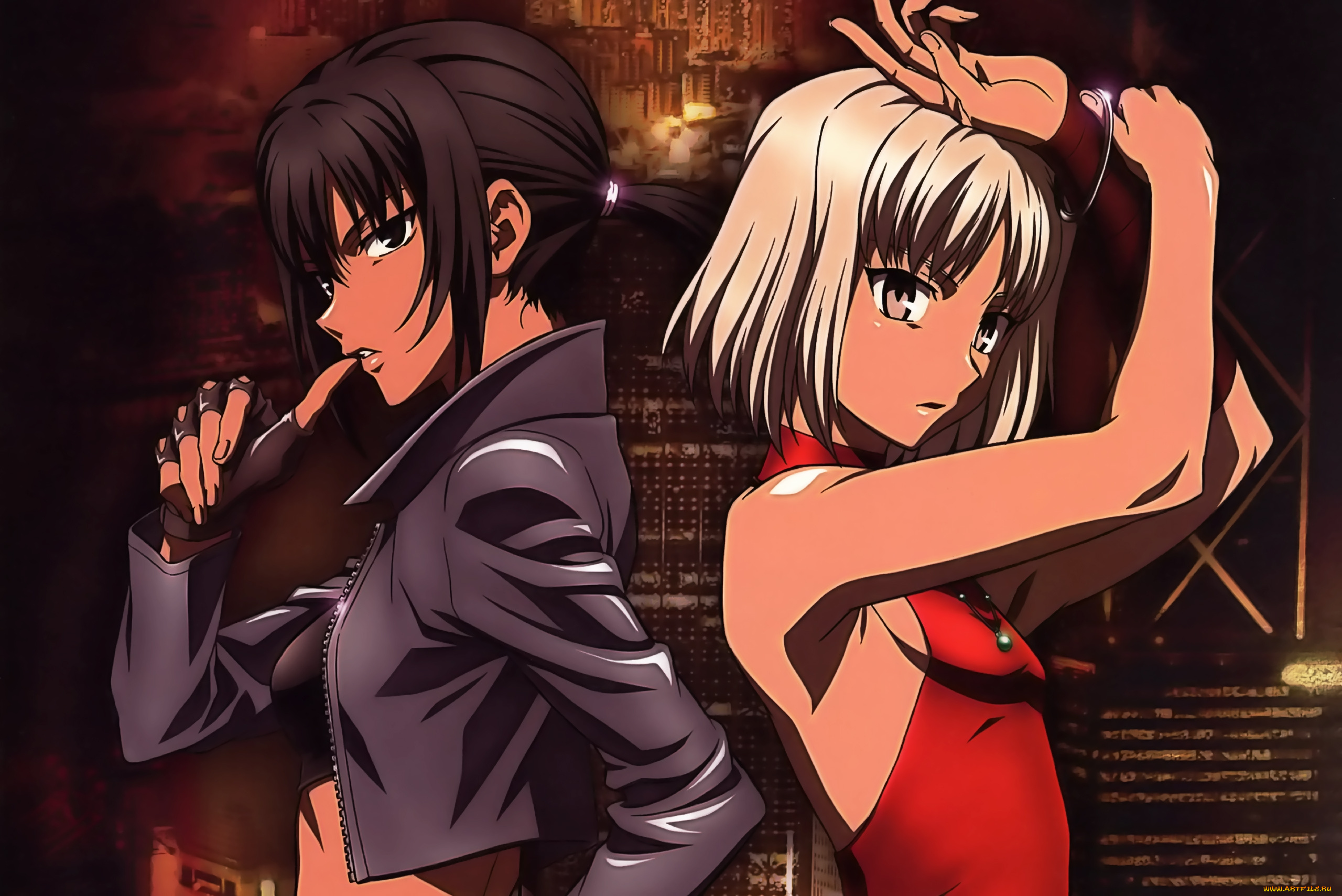 аниме, canaan, фон, взгляд, девушки