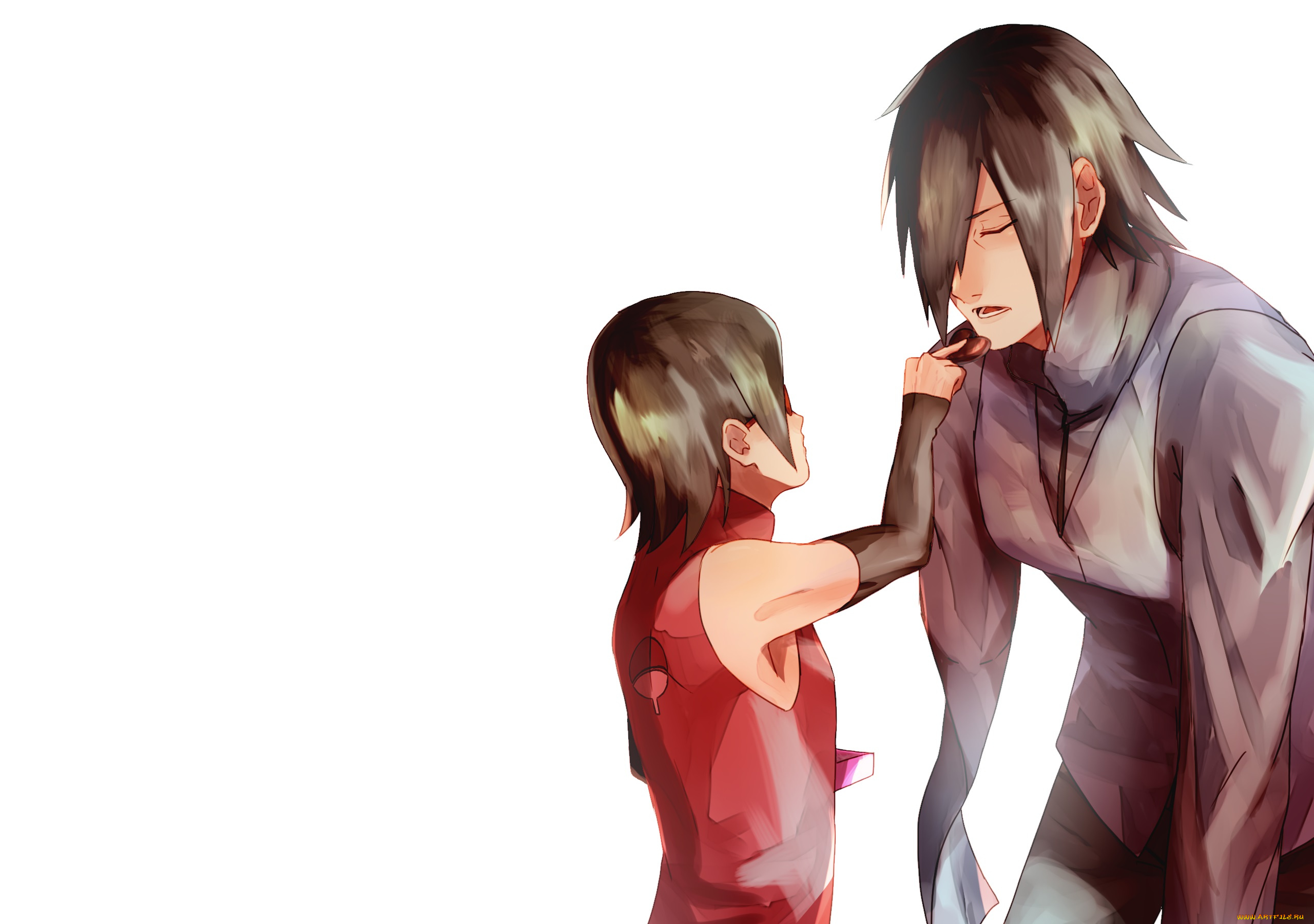 аниме, naruto, сарада, саске