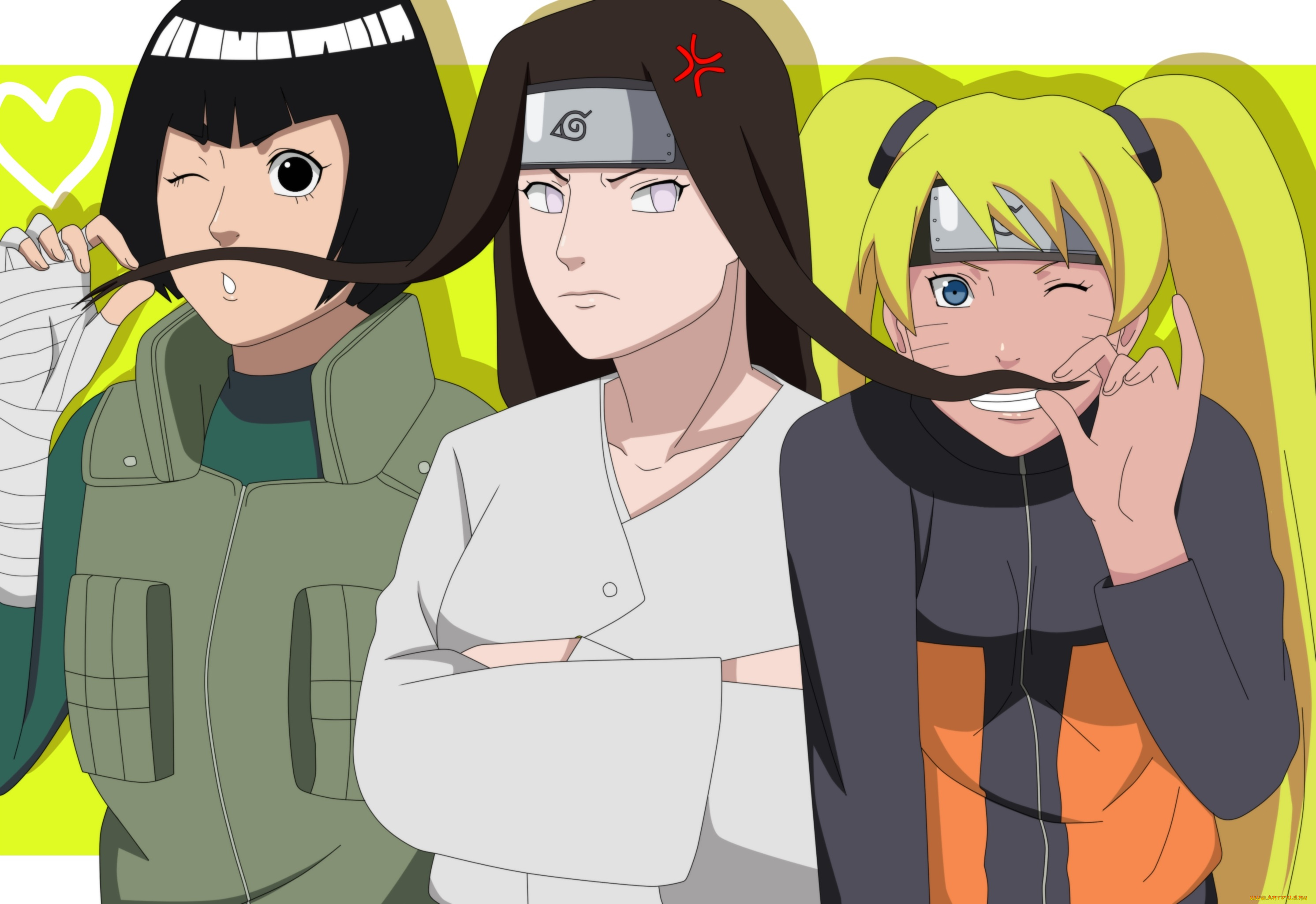 аниме, naruto, рок-ли, неджи, наруто
