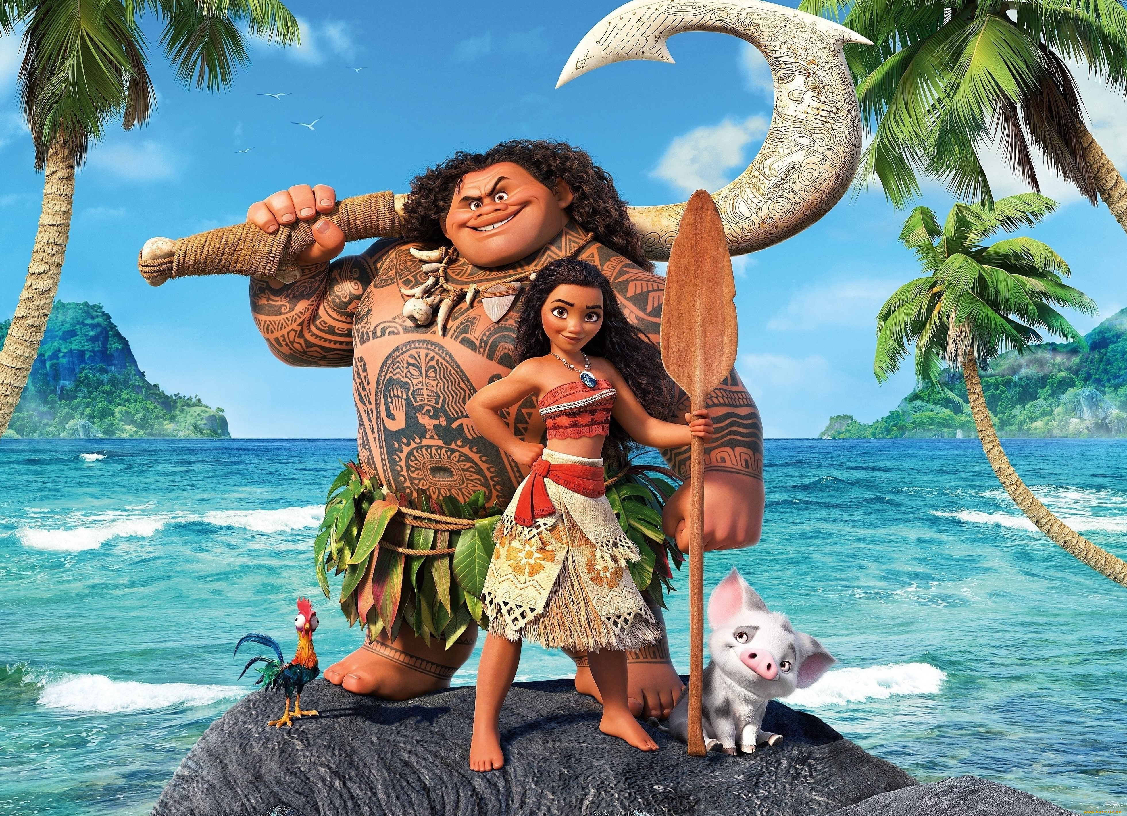 мультфильмы, moana, персонажи