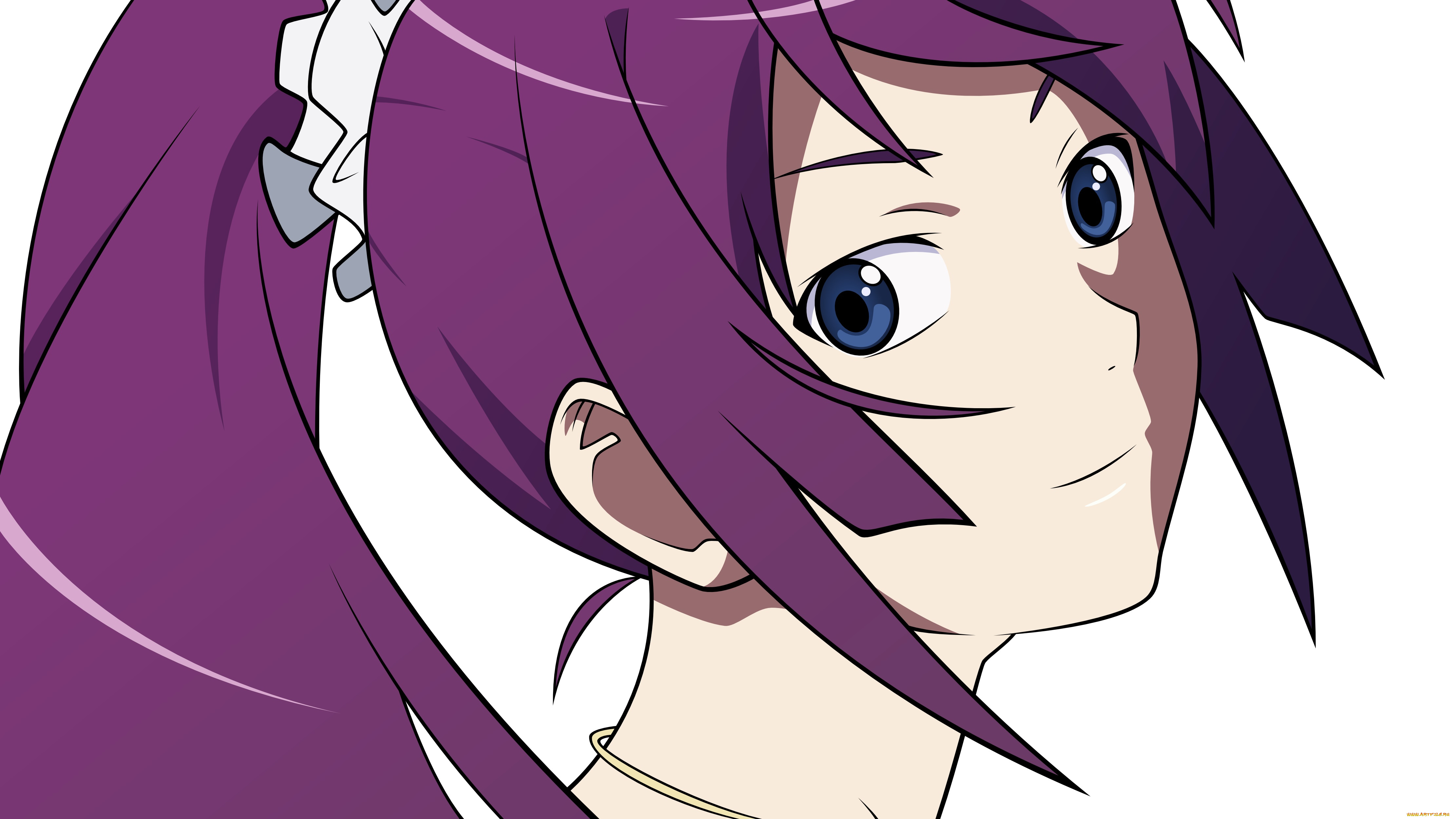 аниме, bakemonogatari, фон, взгляд, девушка