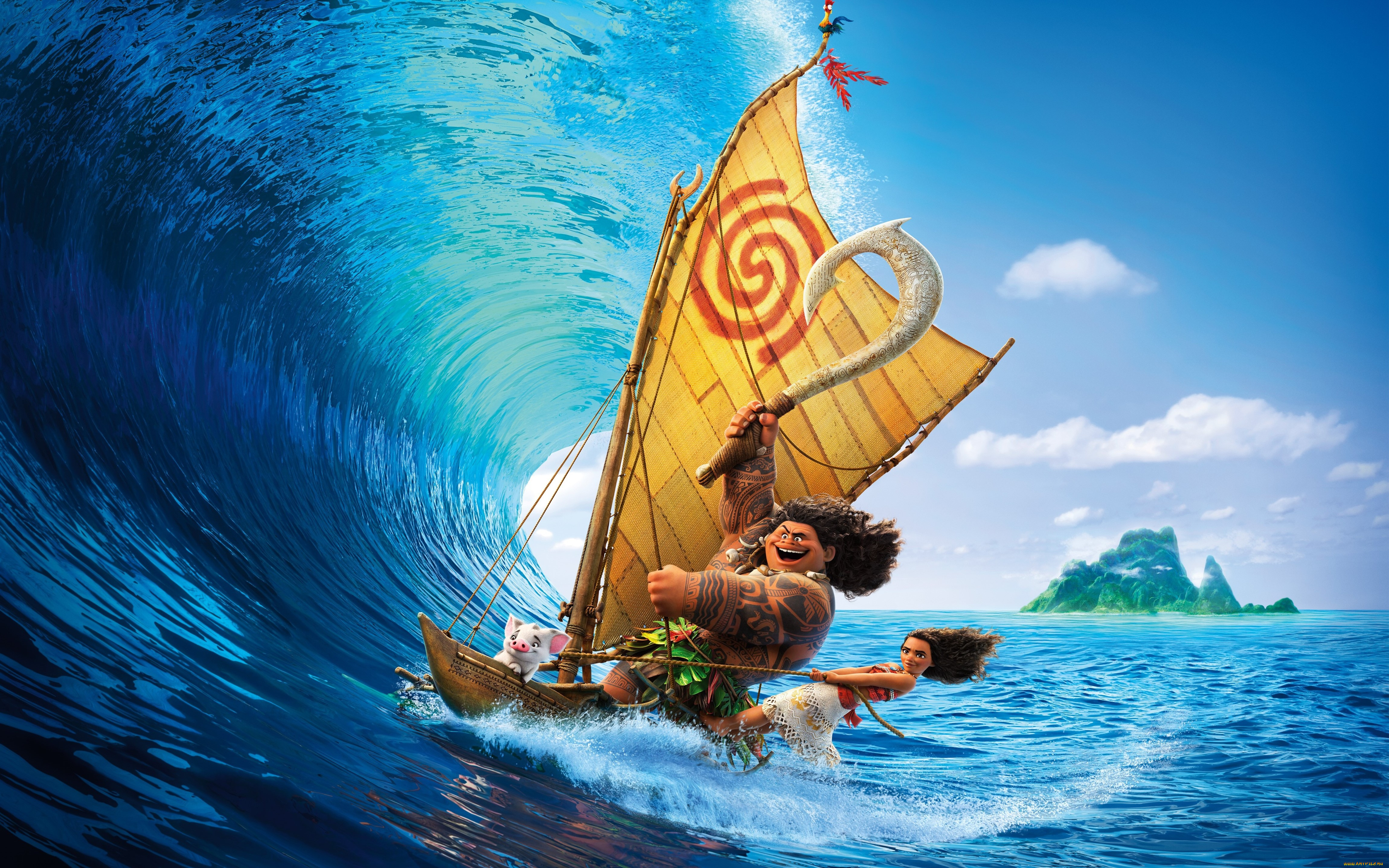 мультфильмы, moana, персонажи