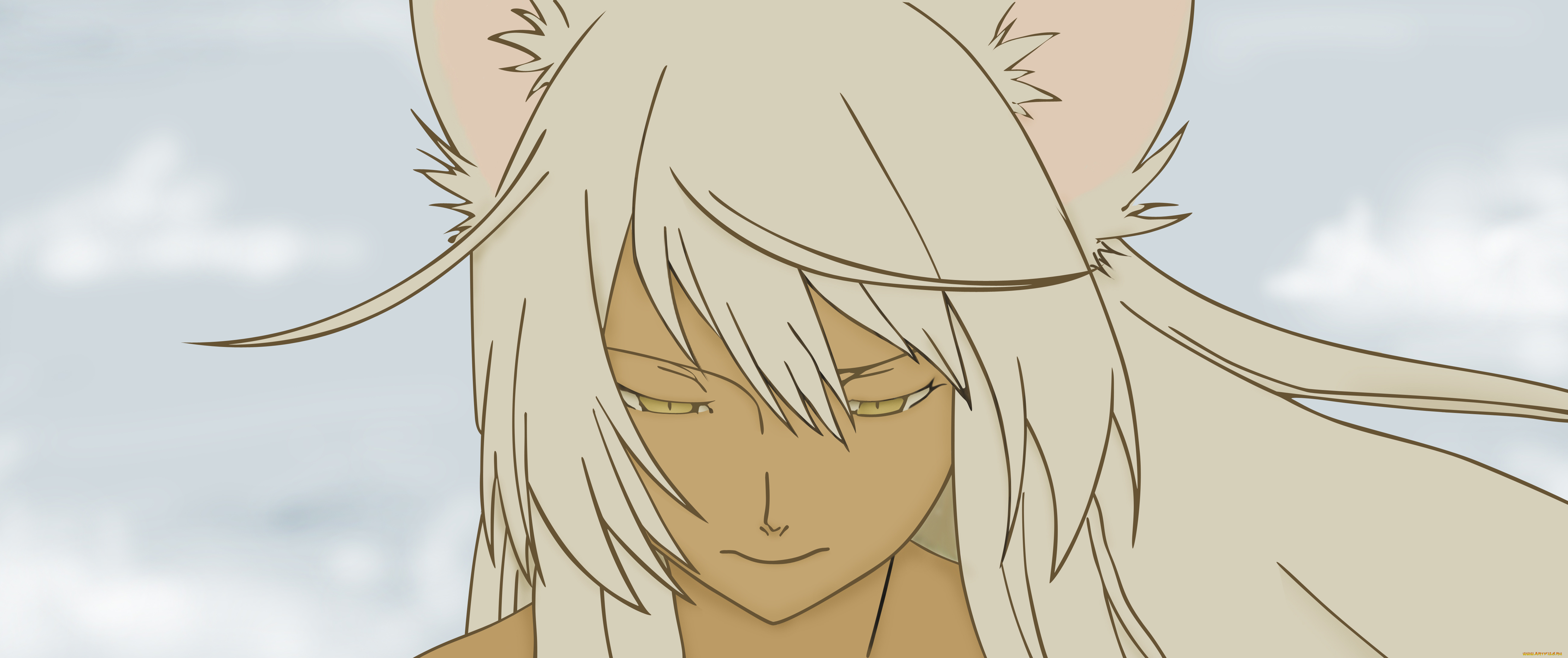 аниме, bakemonogatari, взгляд, девушка, фон