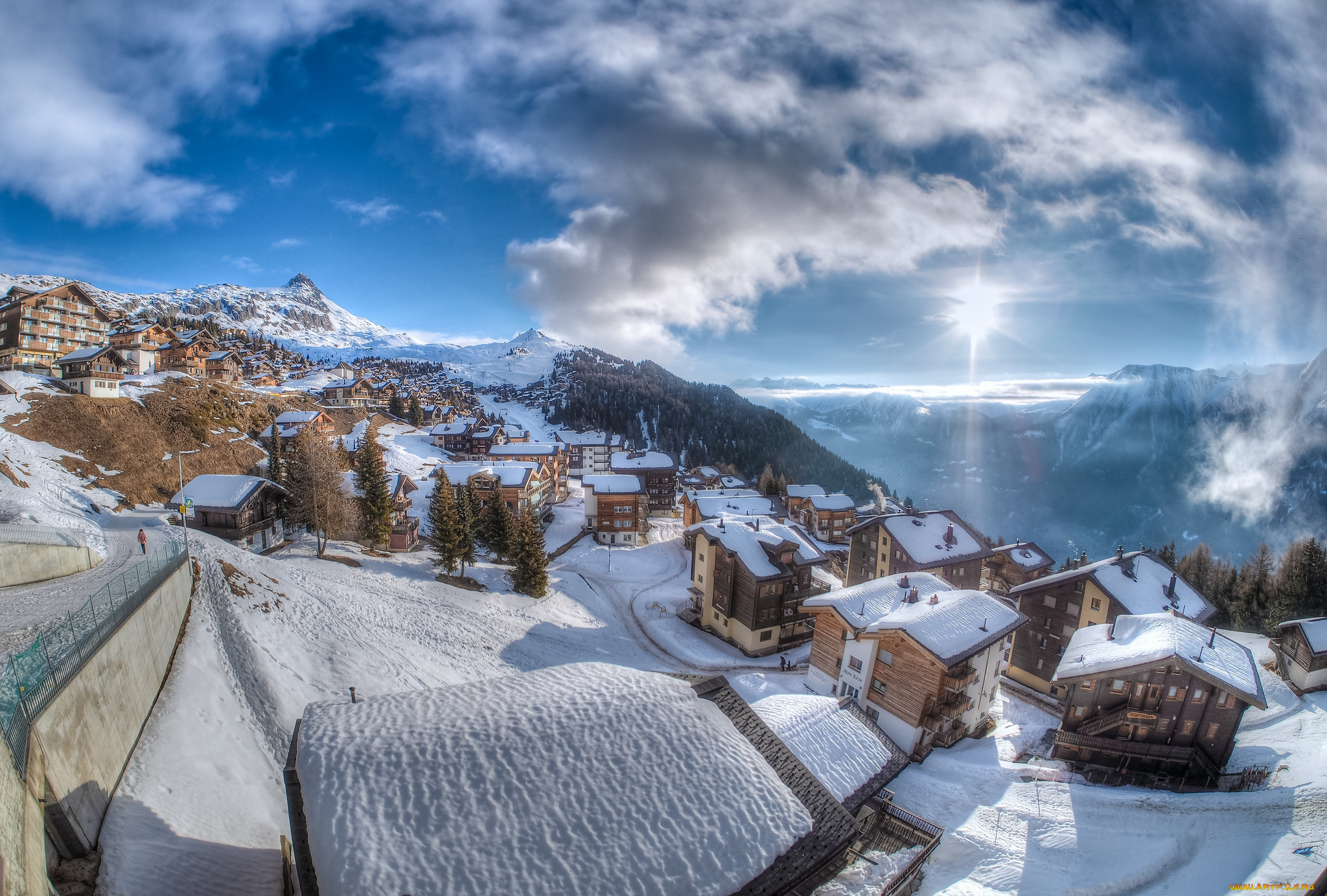 bettmeralp, города, -, панорамы, простор