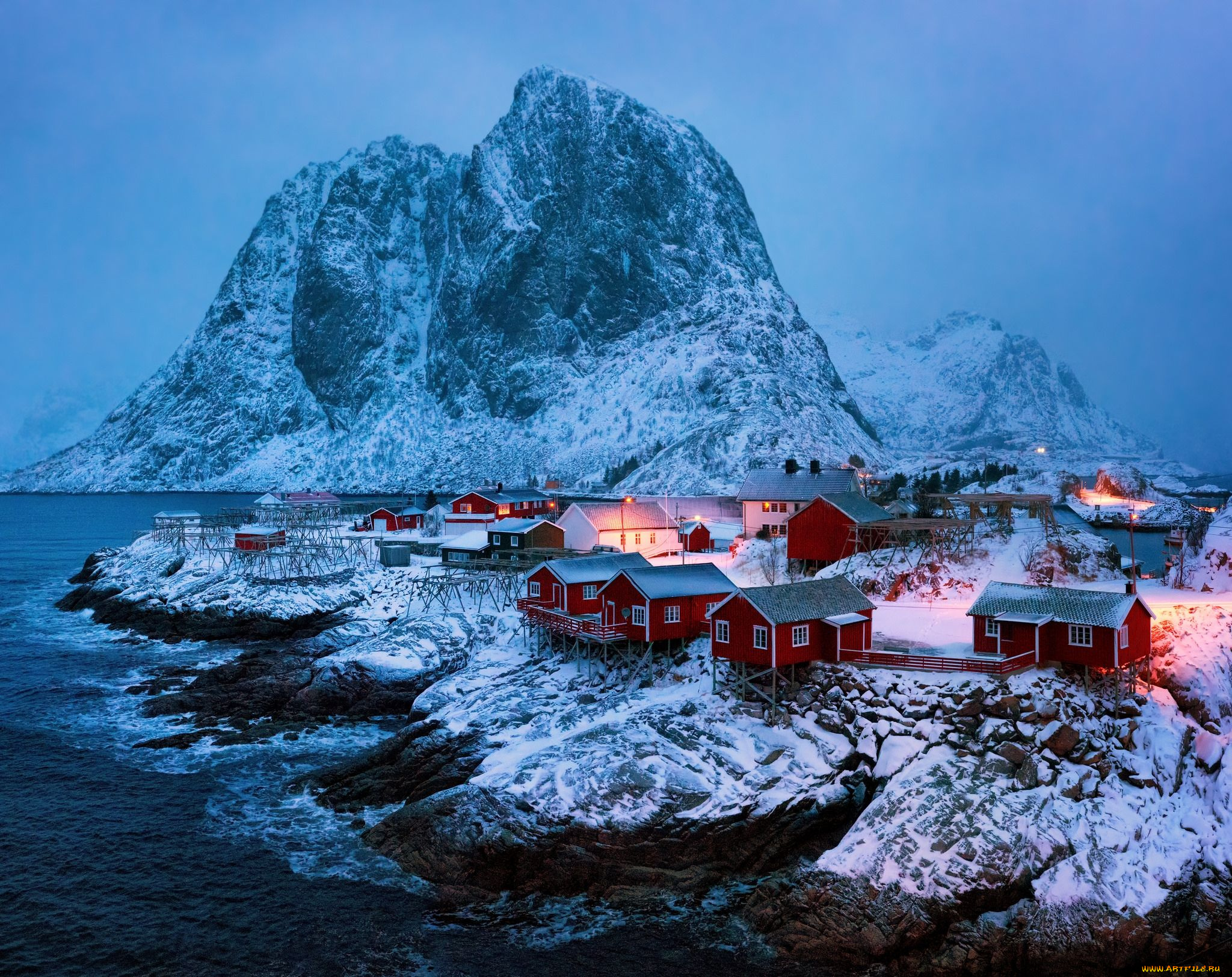 города, -, пейзажи, лофотенские, острова, рейне, reine, норвегия, lofoten