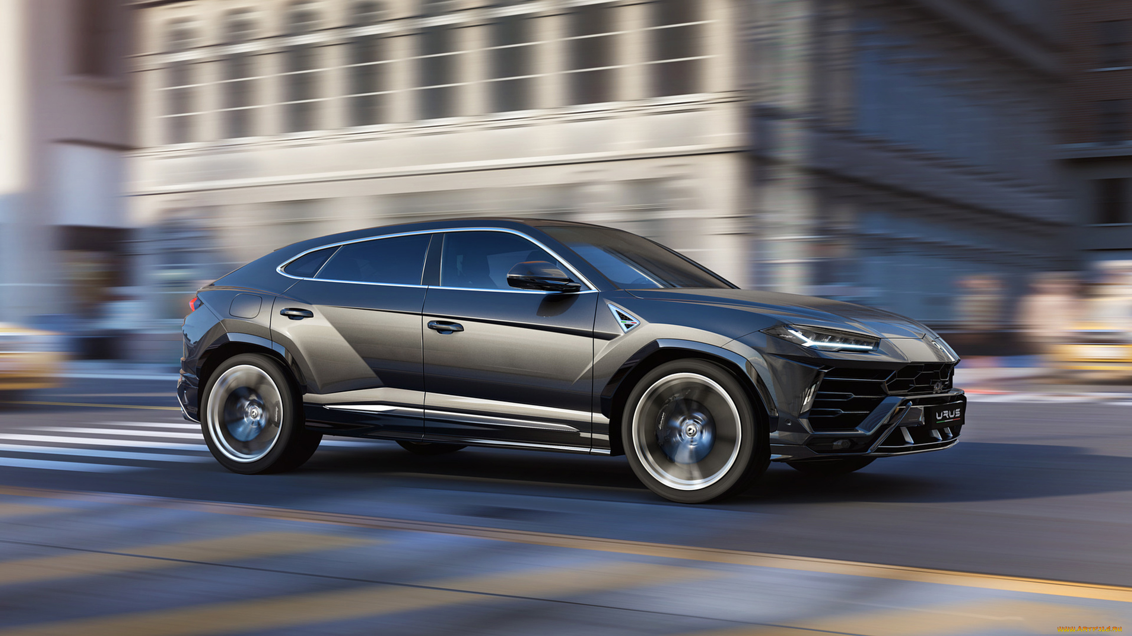 lamborghini, urus, 2019, автомобили, lamborghini, urus, 2019, чёрный