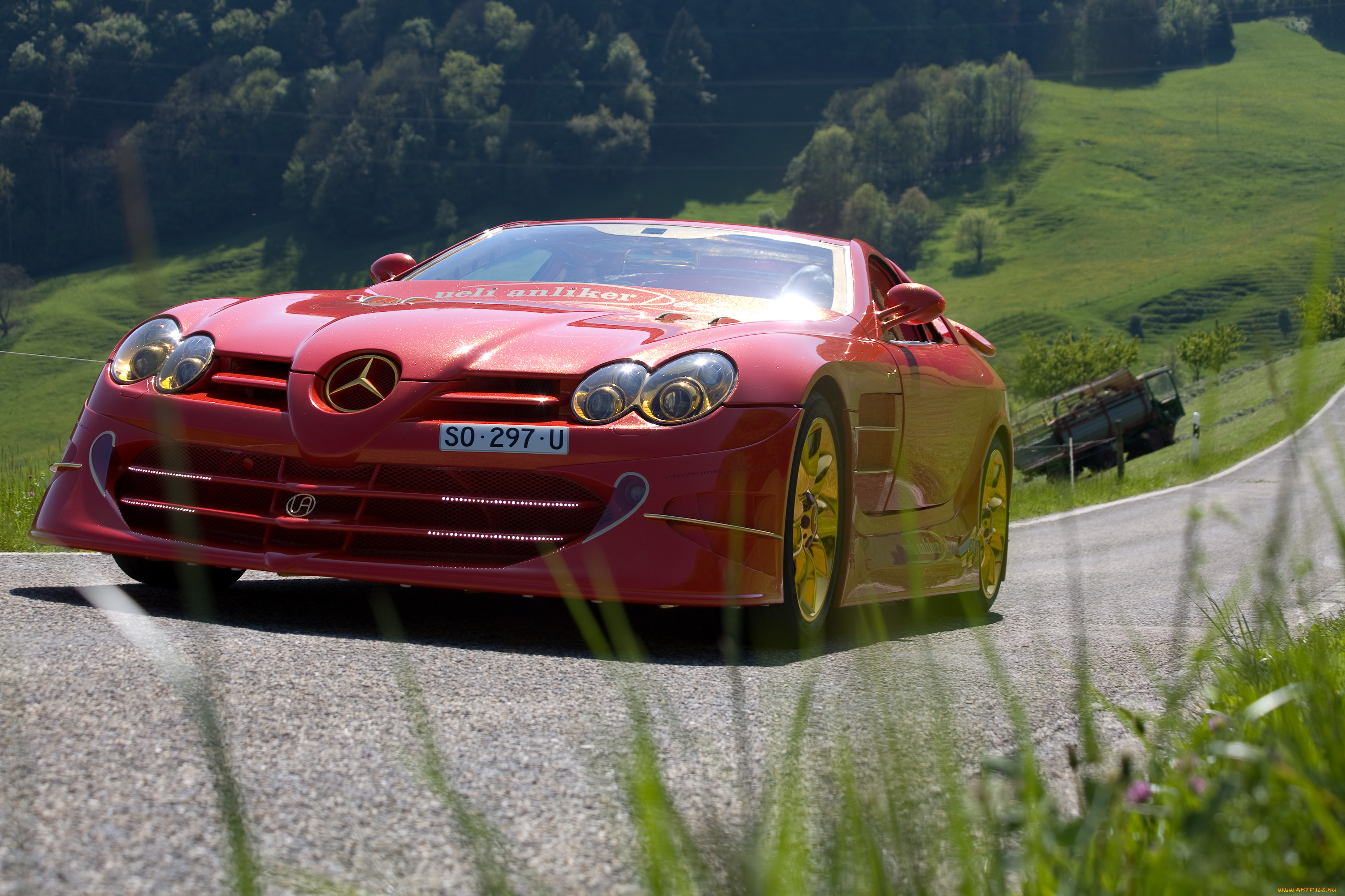 mercedes-benz, slr, mclaren, 999, red, gold, dream, 2011, автомобили, mercedes-benz, slr, mclaren, 999, red, gold, dream, 2011