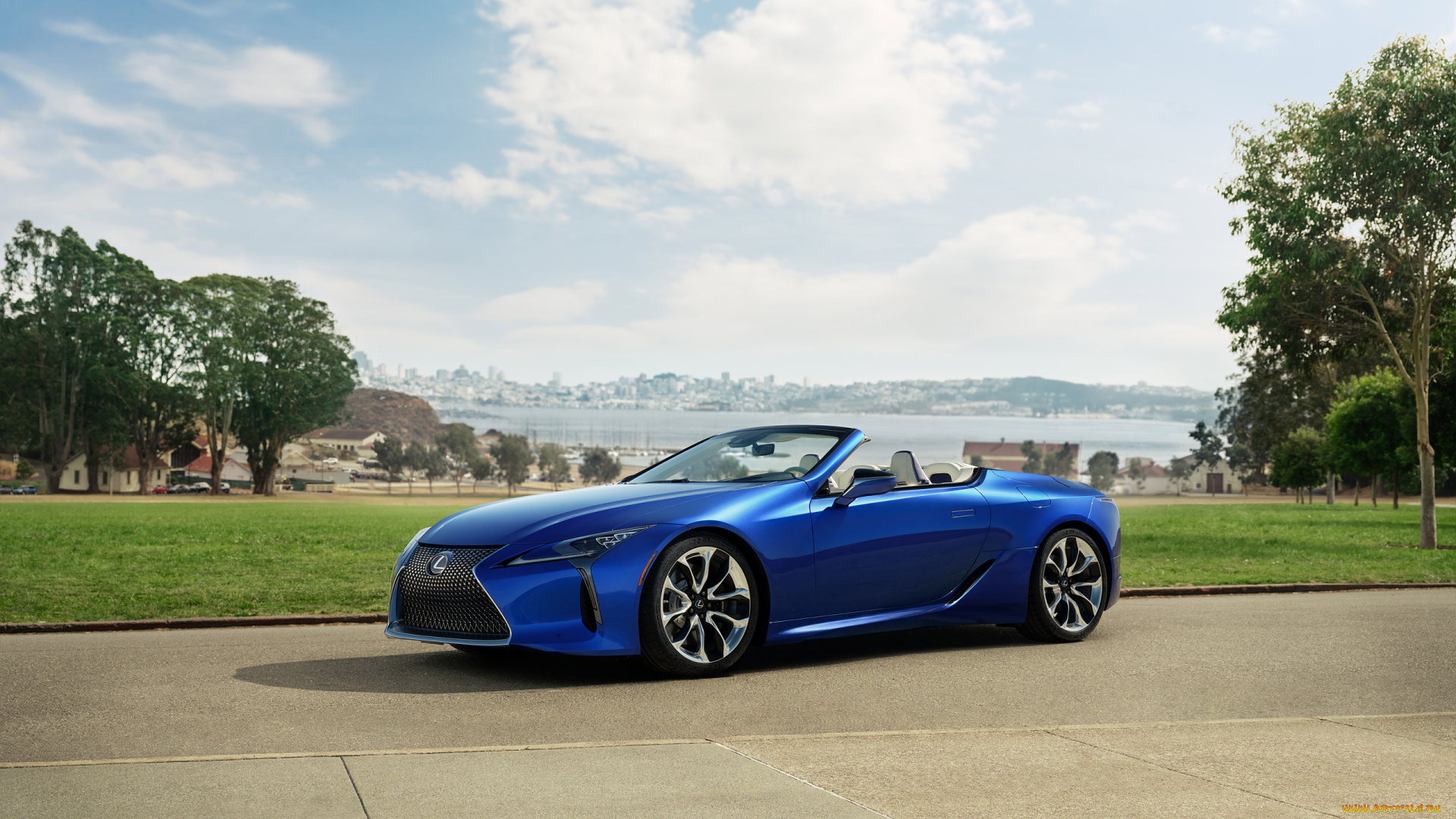 2021, lexus, lc500, автомобили, lexus, новый, японские, кабриолет, синий, премиум, класс, экстерьер, вид, спереди, 2021, lc, 500