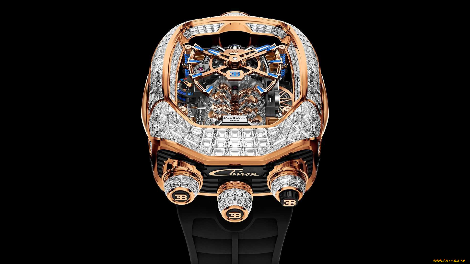 jacob, &, co, бренды, золото, бугатти, бриллианты, циферблат, черный, фон, роскошь, luxury, diamonds, jacob, i, co, bugatti, chiron, tourbillon