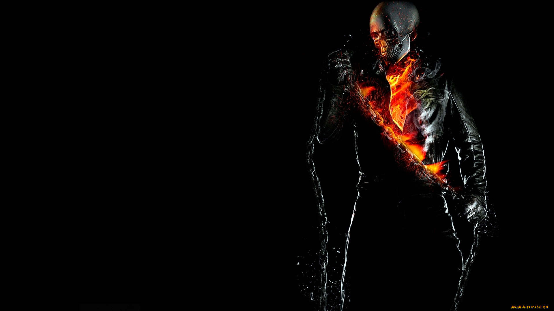 кино, фильмы, ghost, rider, , spirit, of, vengeance, демон, огонь, цепи