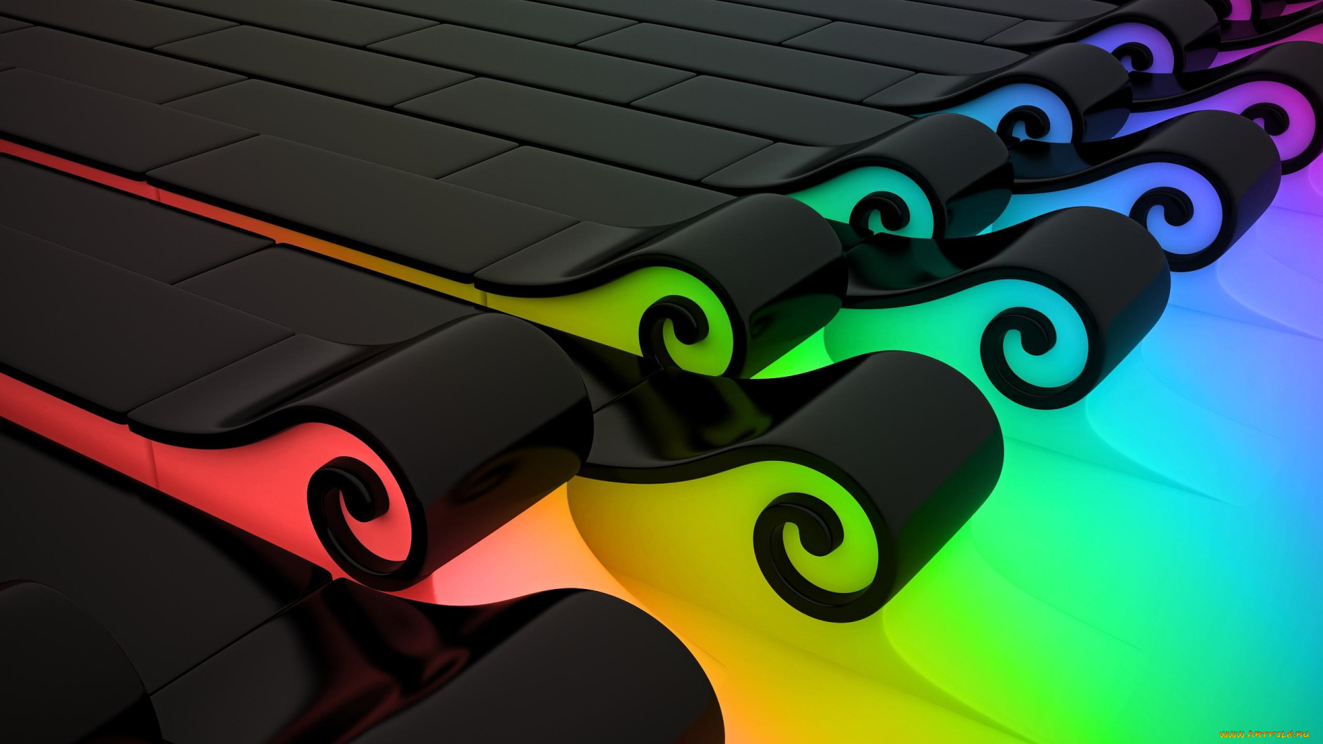 3д, графика, другое, , other, волны, цвета