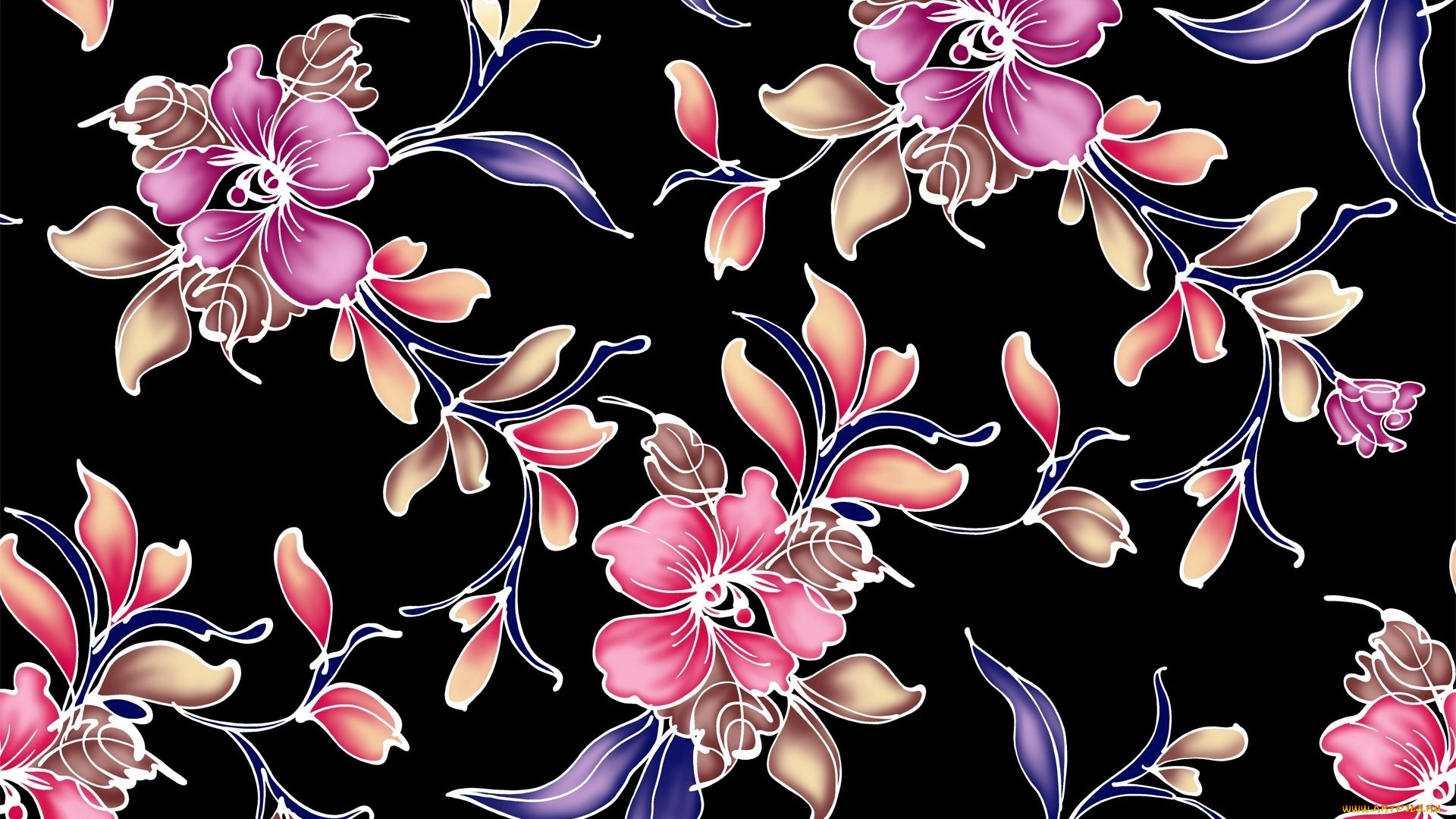 векторная, графика, цветы, , flowers, цветы, узор