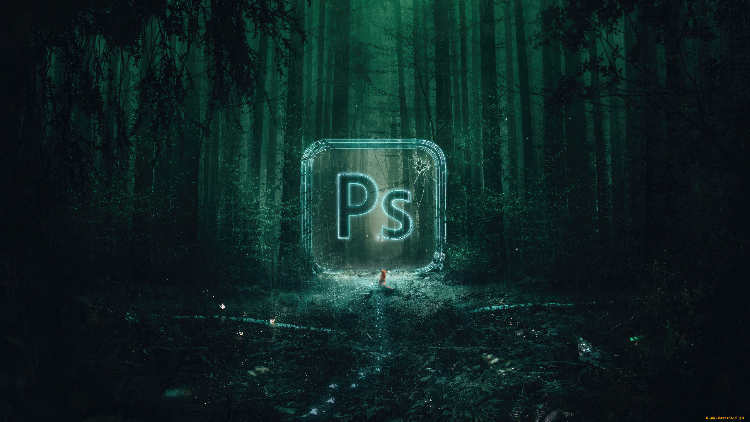 компьютеры, -unknown, , разное, программа, фотошоп, лес, логотип, photoshop