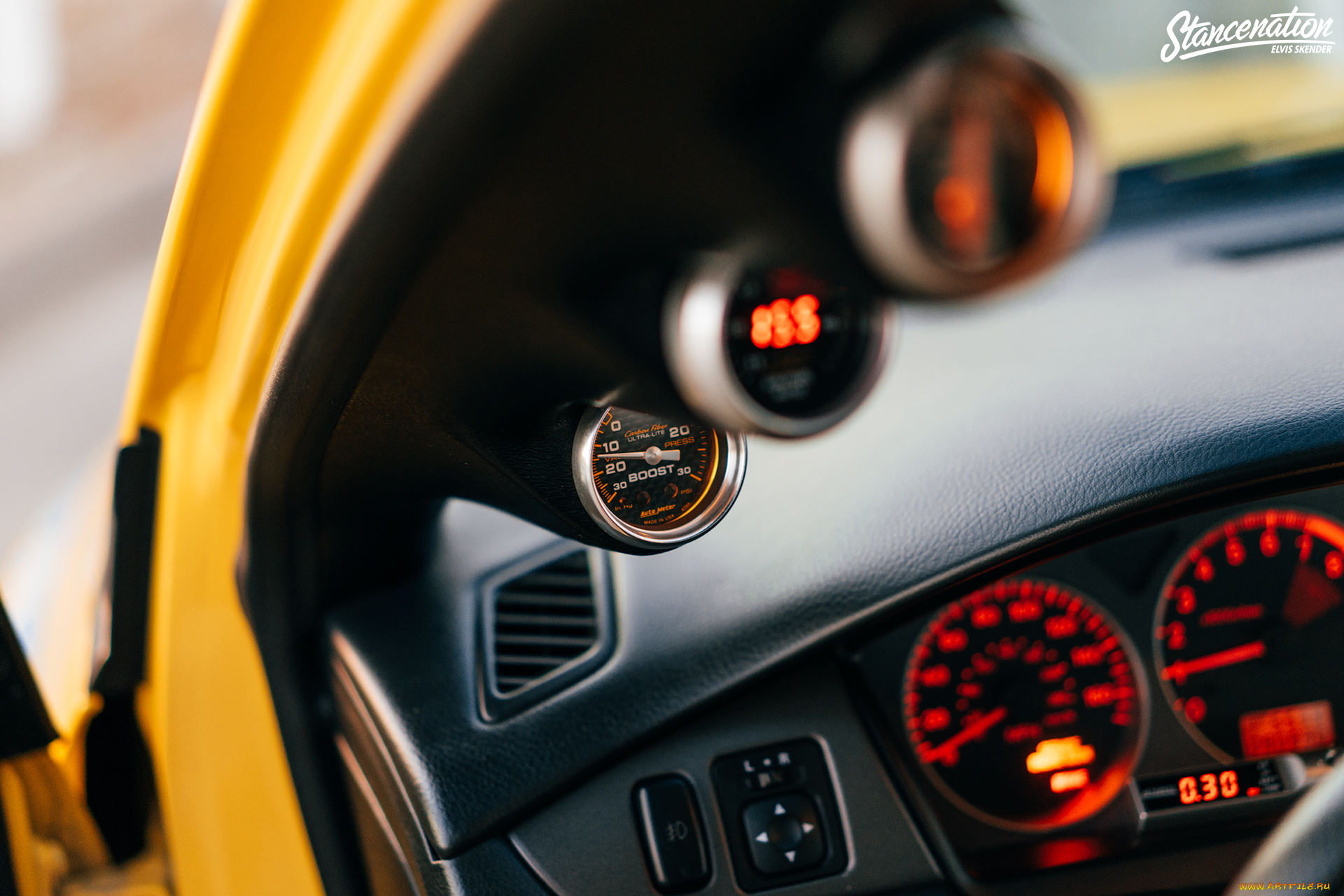 автомобили, спидометры, торпедо, автомобиль, транспортное, средство, постановка, mitsubishi, evo, глубина, резкости, evolution, ix, интерьер, желтые, lancer