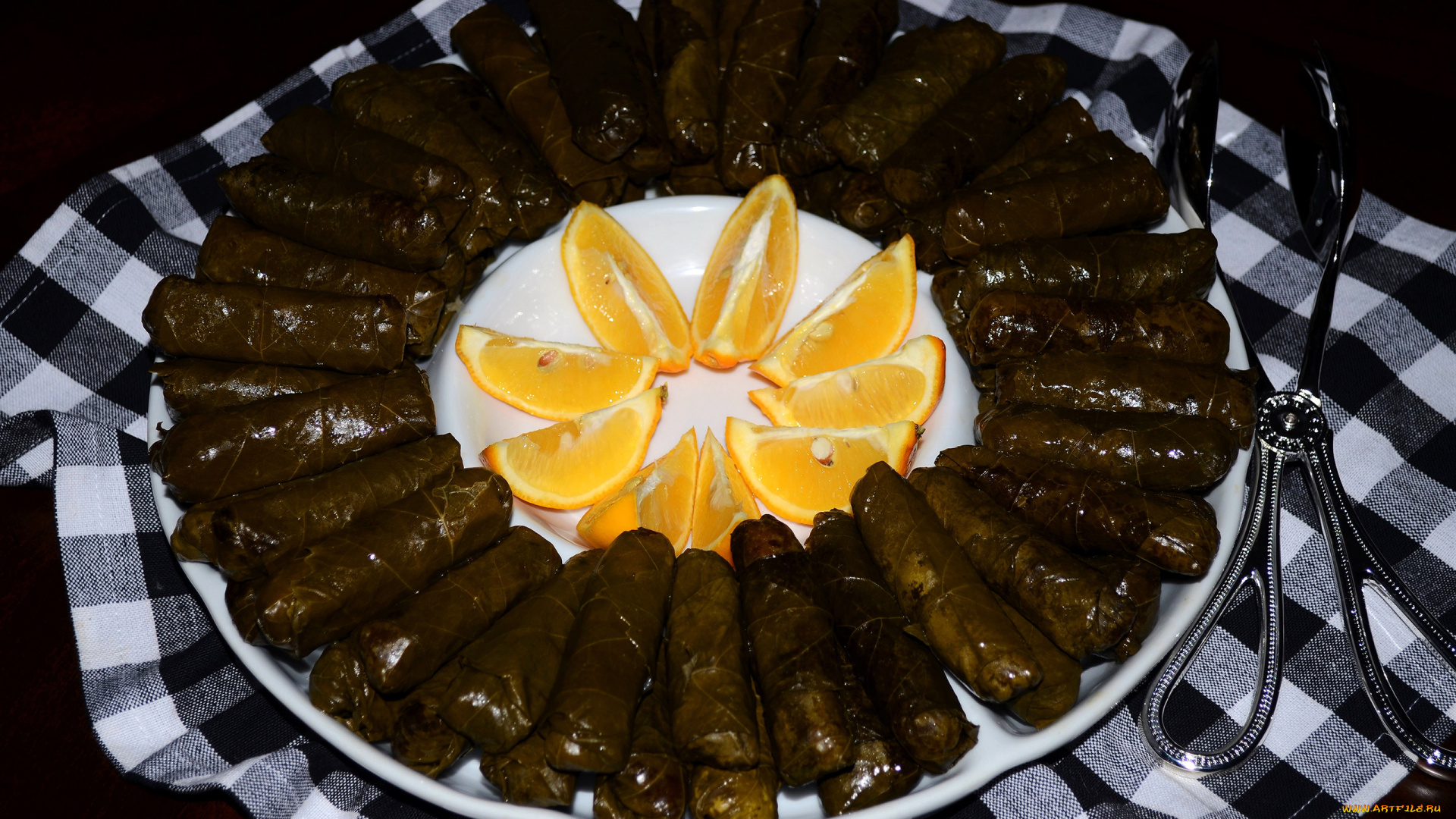 еда, вторые, блюда, блюдо, апельсины, дольки, долма