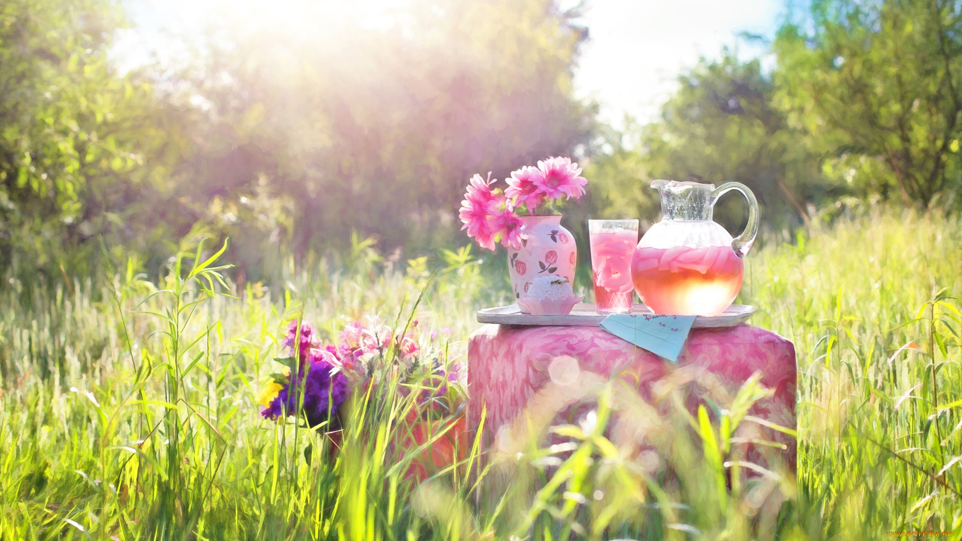 рисованное, цветы