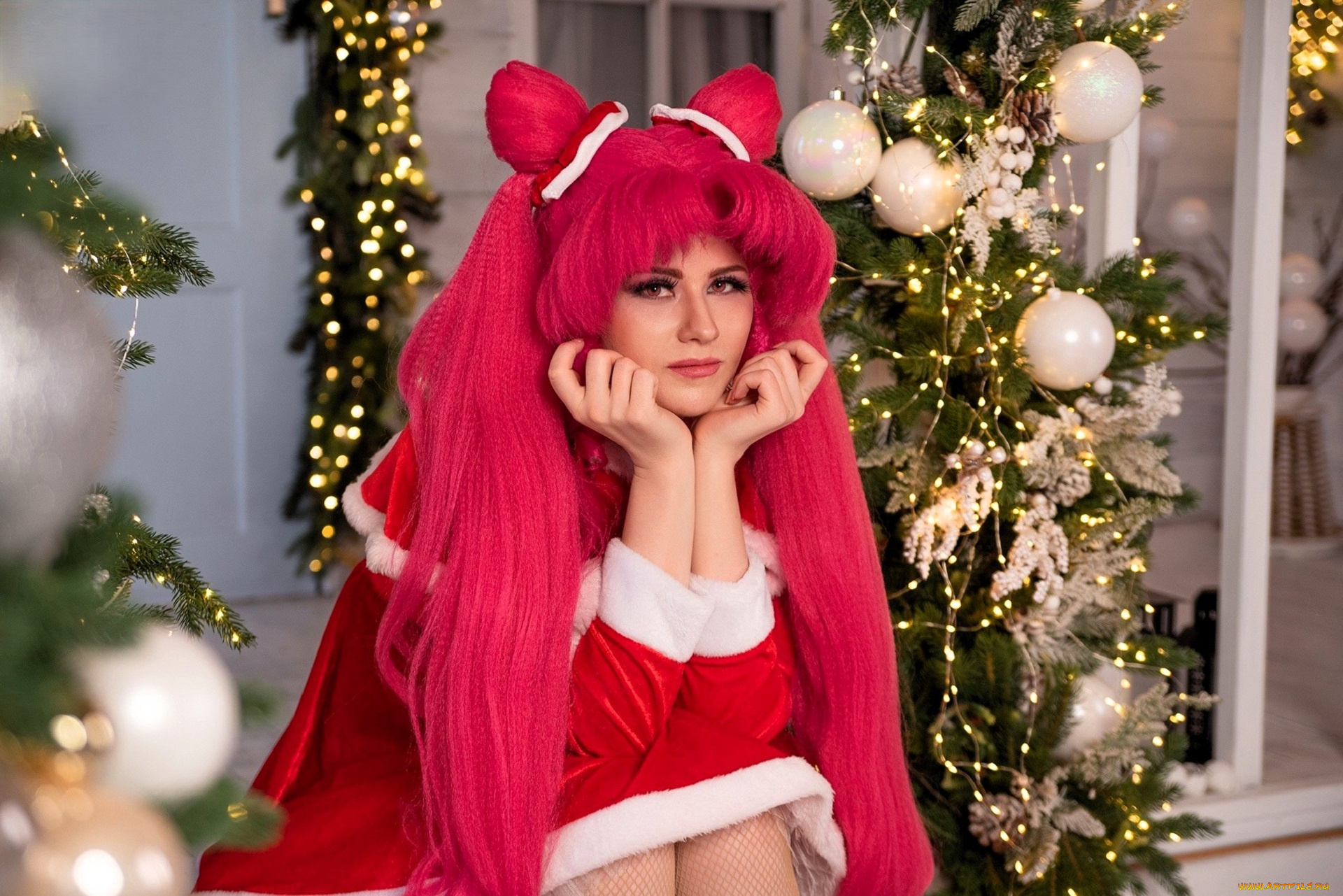 девушки, ира, сокол, образ, косплей, наряд, костюм, ёлка, украшения