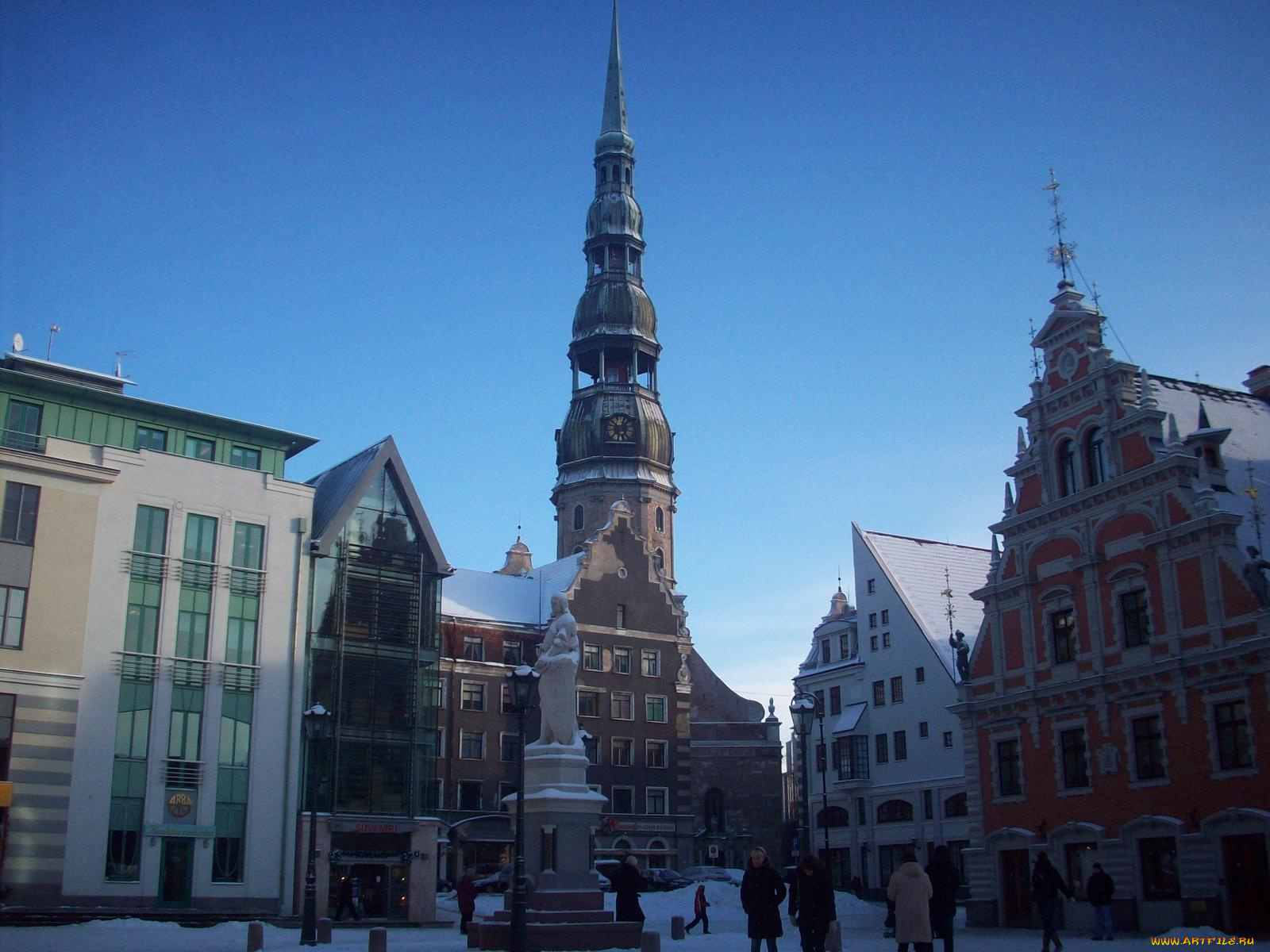 старая, рига, церковь, св, петра, города, латвия