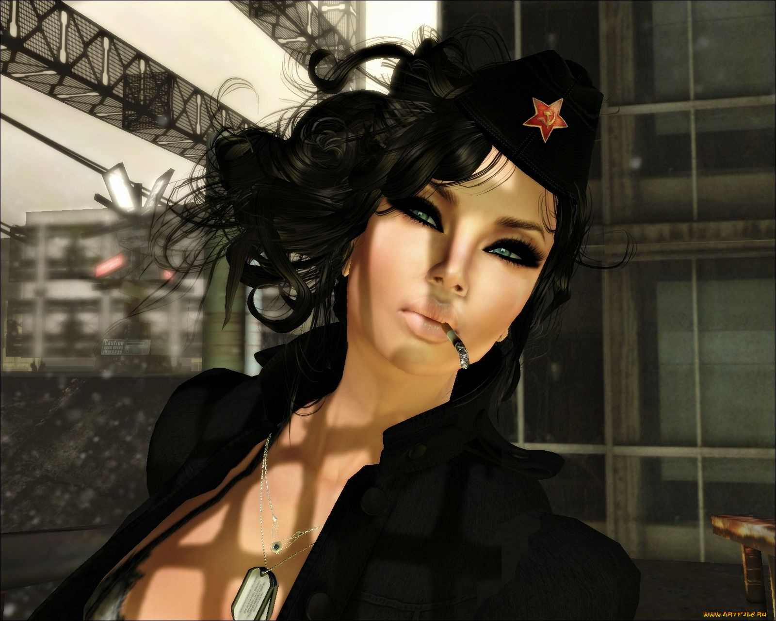 3д, графика, people, люди, девушка, пилотка