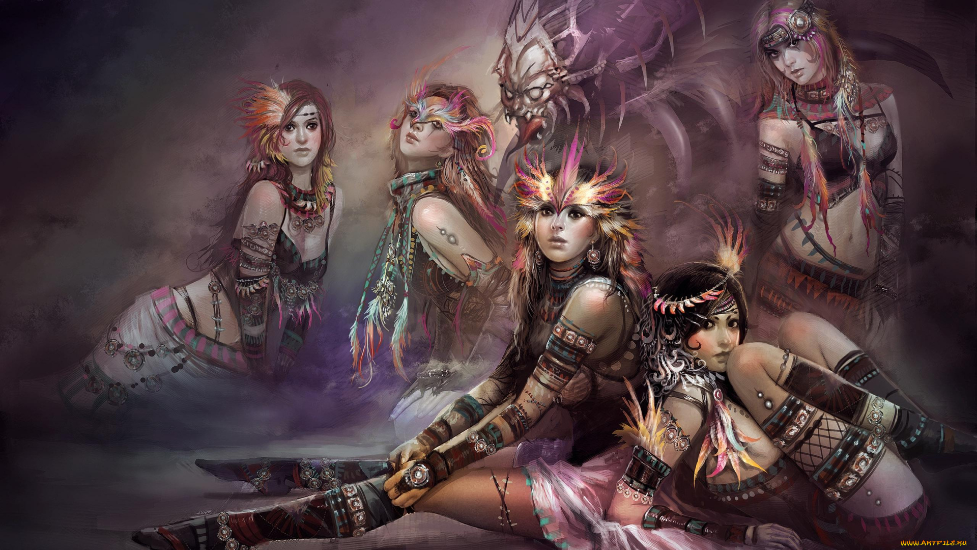 huang, dahong, фэнтези, красавицы, чудовища