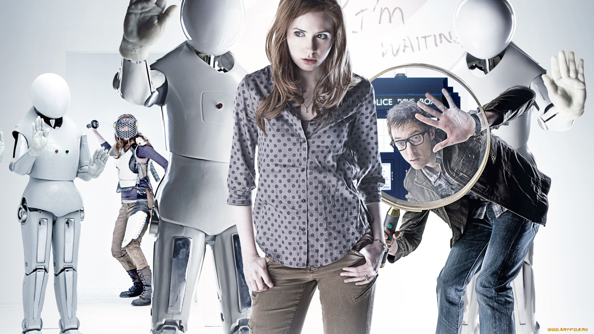 doctor, who, кино, фильмы, андроиды, роботы, arthur, darvill, karen, gillan, amy, pond, doctor, who, доктор, кто