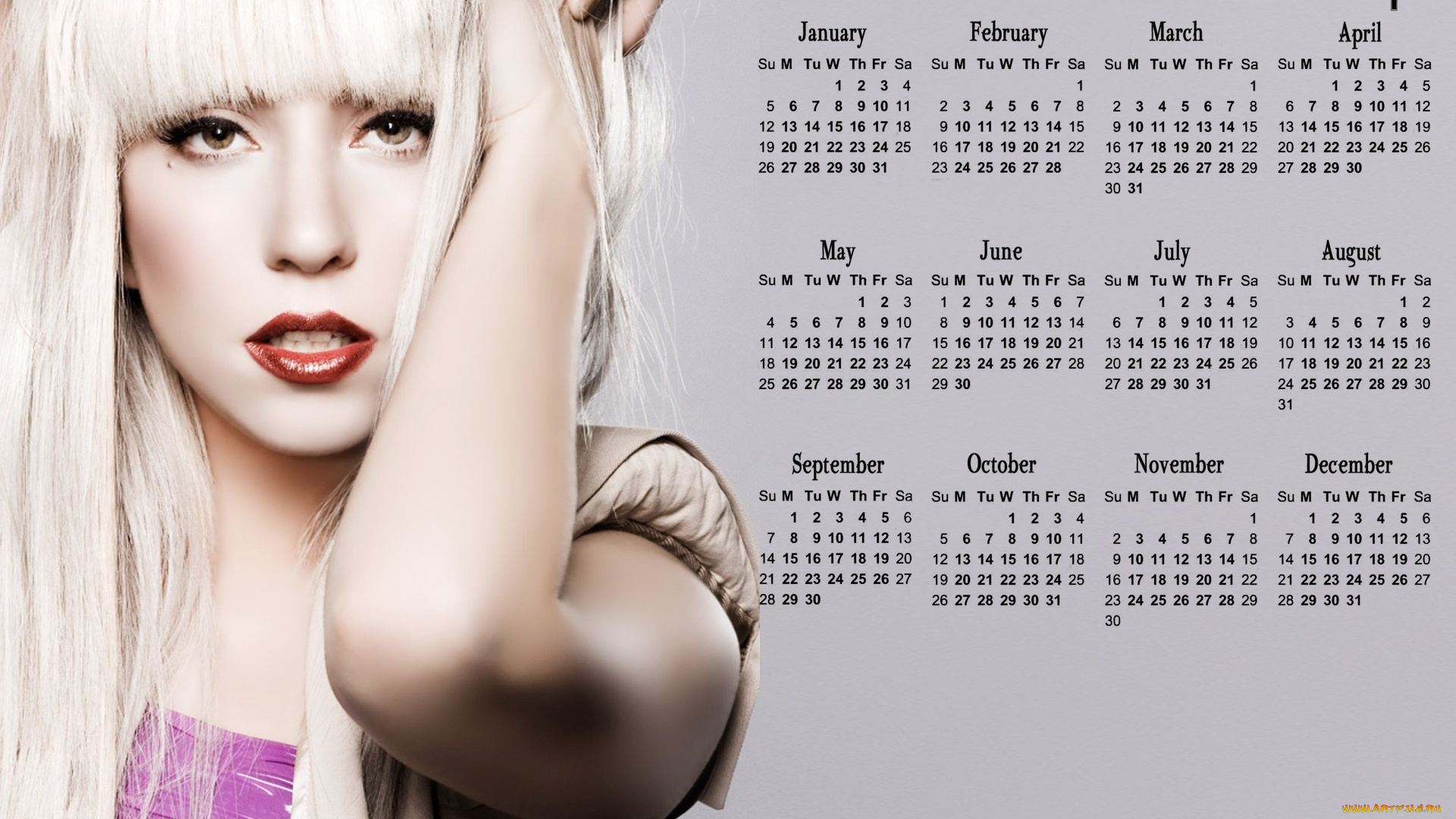 календари, знаменитости, леди, гага
