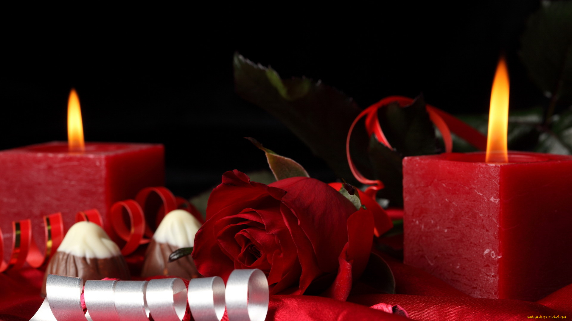 разное, свечи, красный