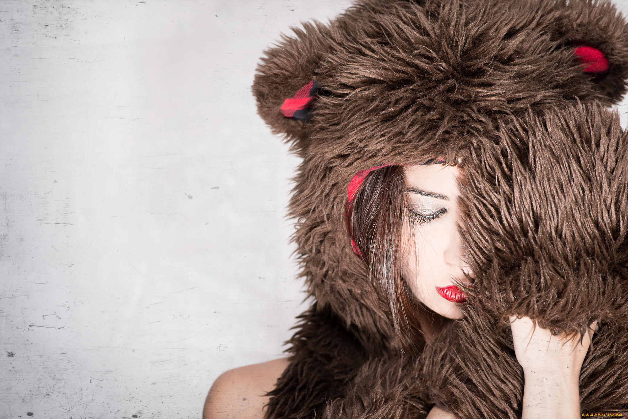 девушки, -unsort, , креатив, мех, crystal, медведь