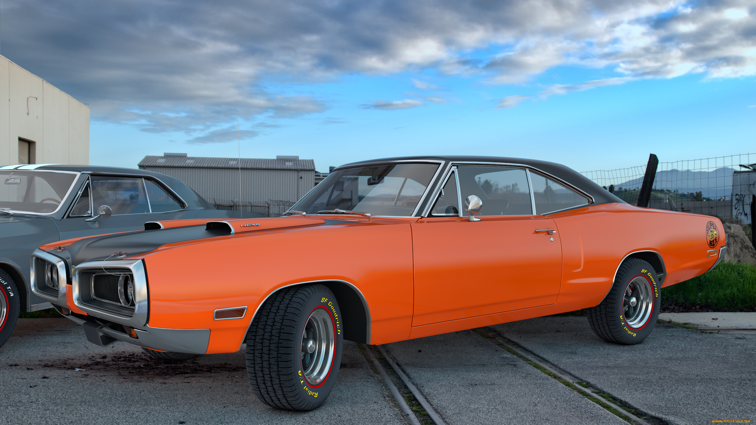 автомобили, 3д, dodge, 1970, bee, super