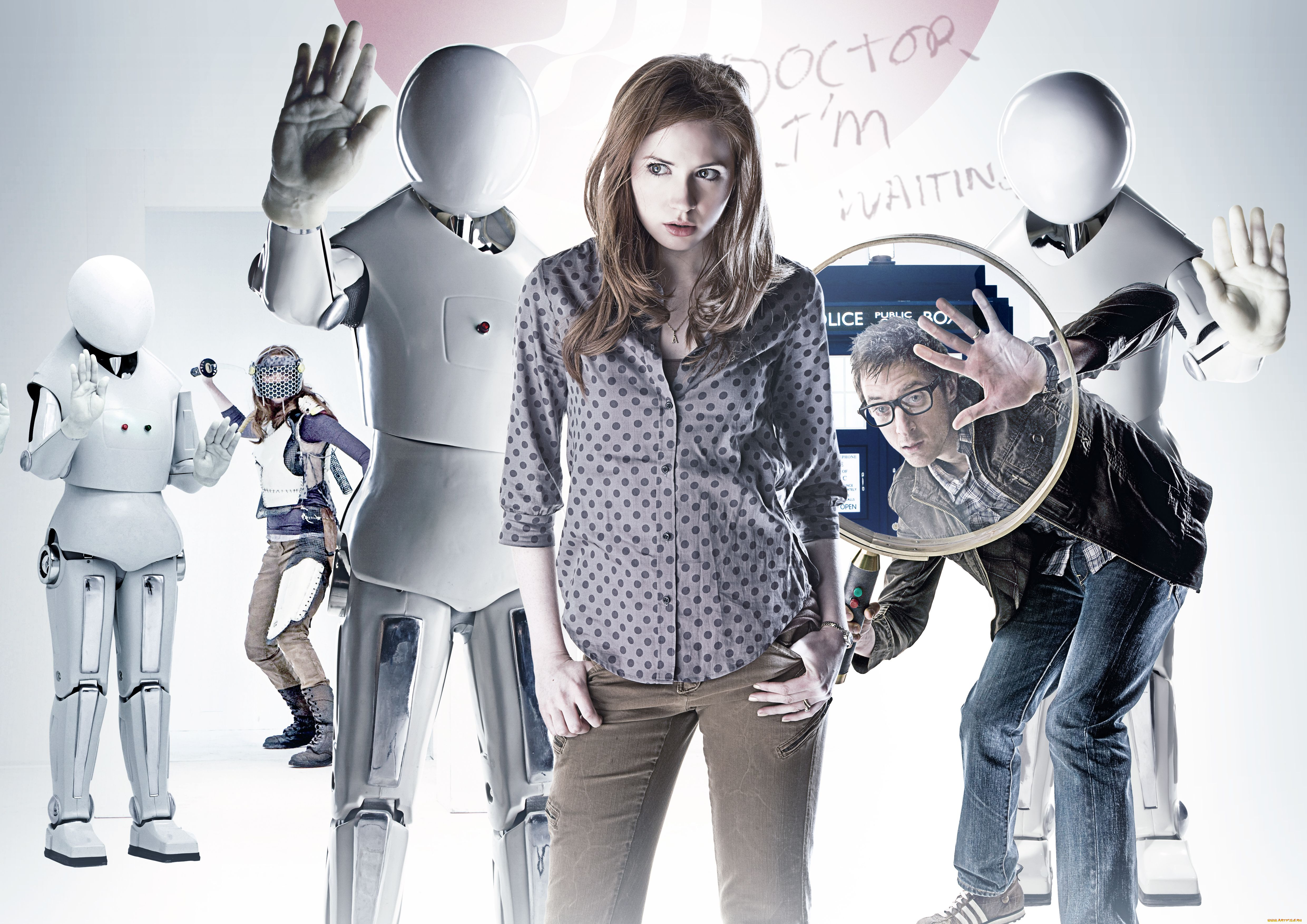 doctor, who, кино, фильмы, андроиды, роботы, arthur, darvill, karen, gillan, amy, pond, doctor, who, доктор, кто