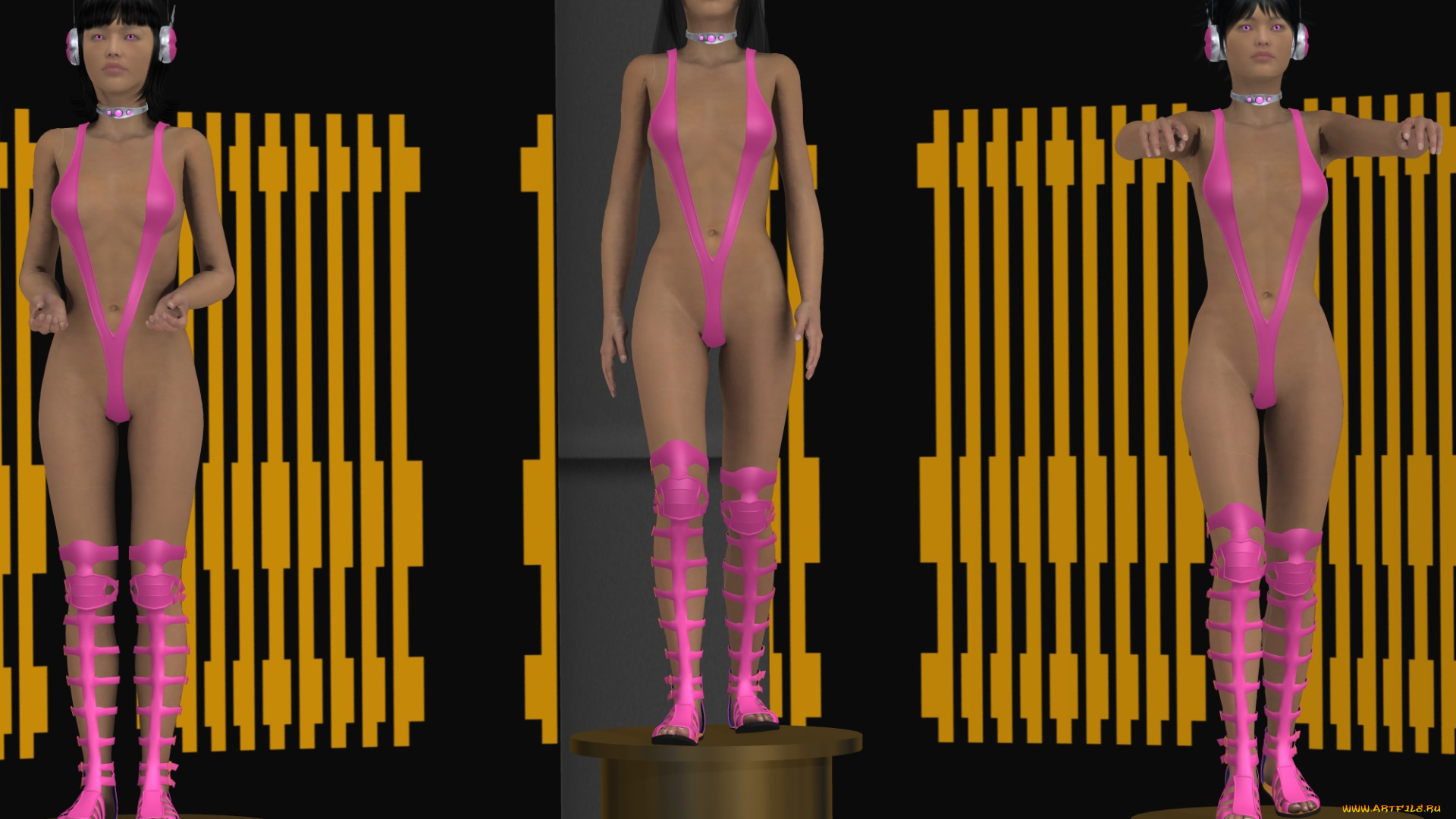 3д, графика, фантазия, , fantasy, девушки, бикини, фон, взгляд, сапоги