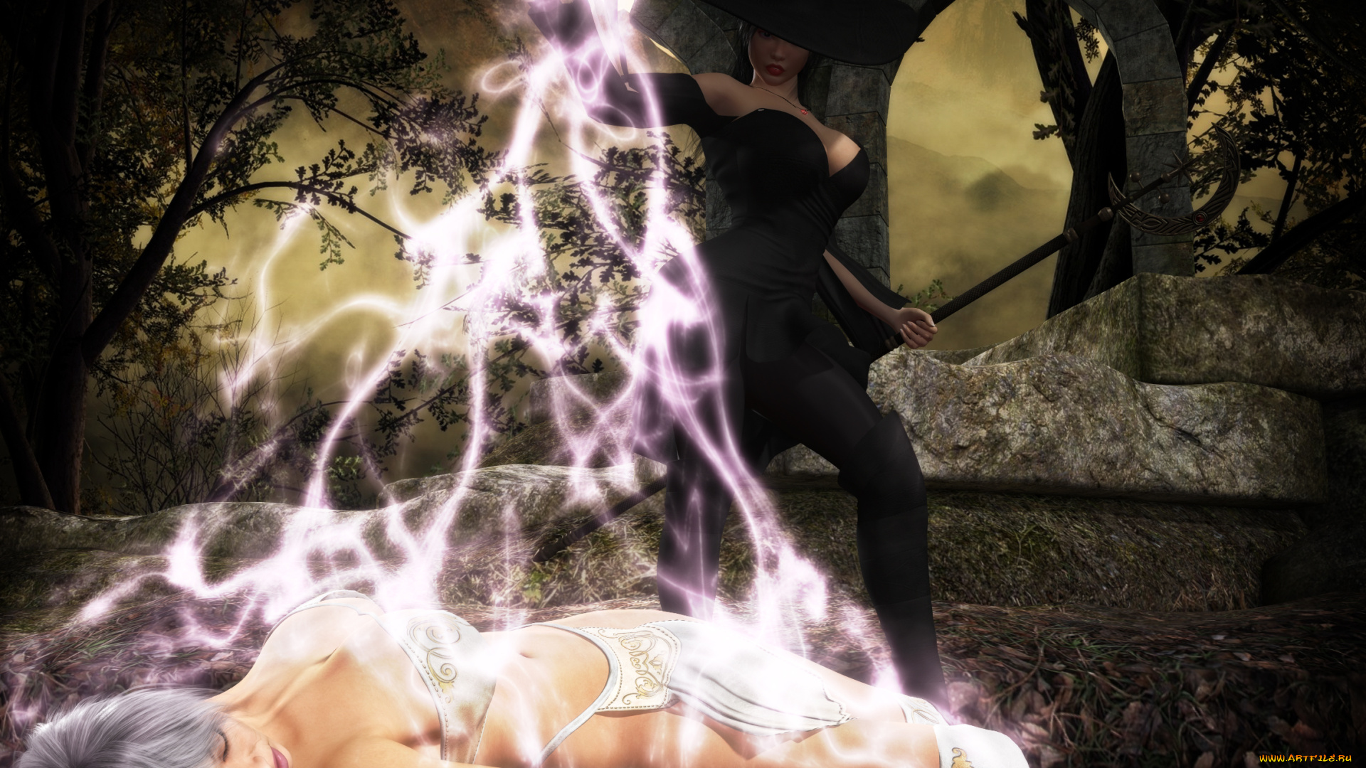 3д, графика, фантазия, , fantasy, девушки, магия